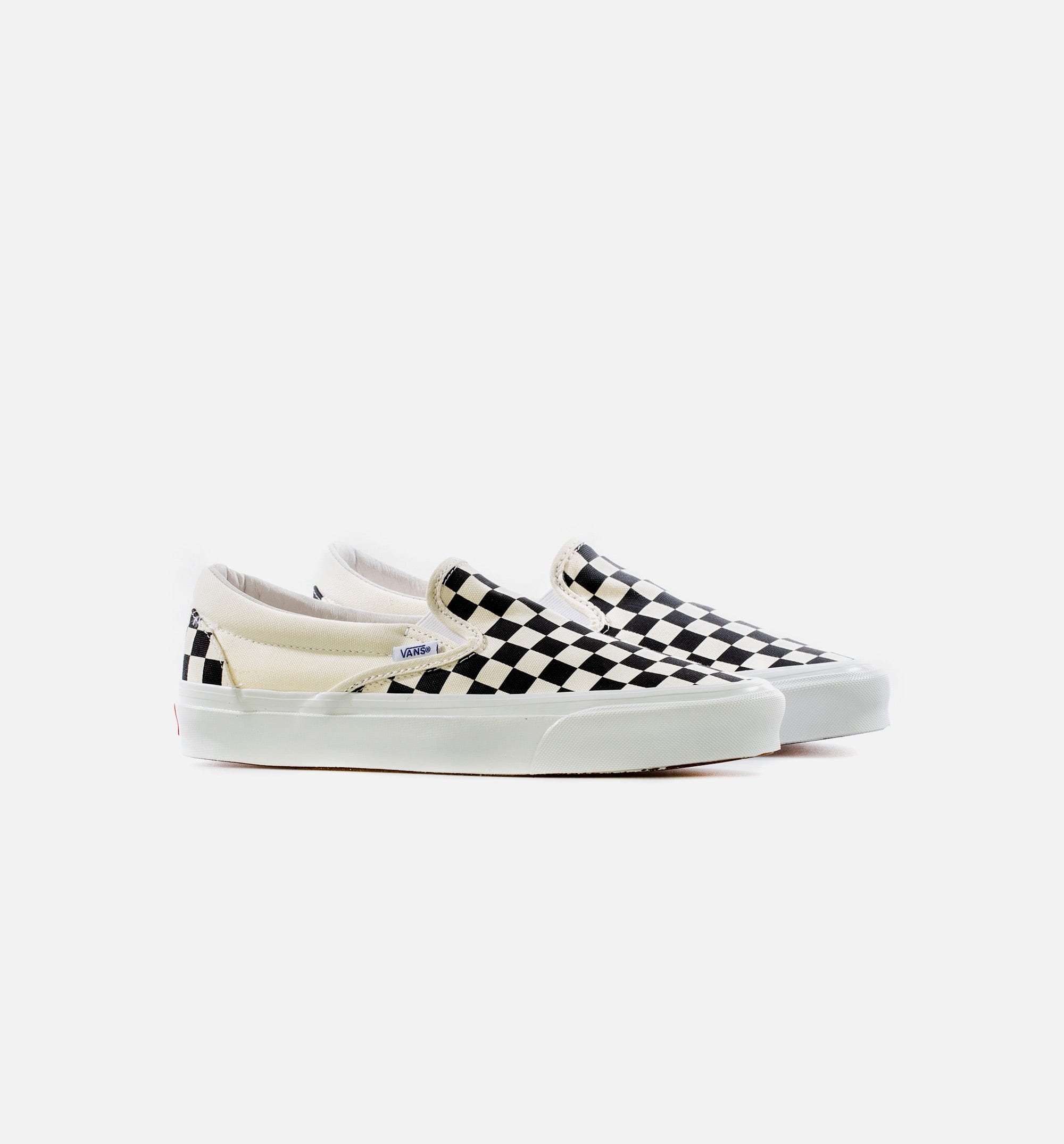 Vans OG Classic Slip On LX Checkered Mens Skate Shoe - Black/Cream