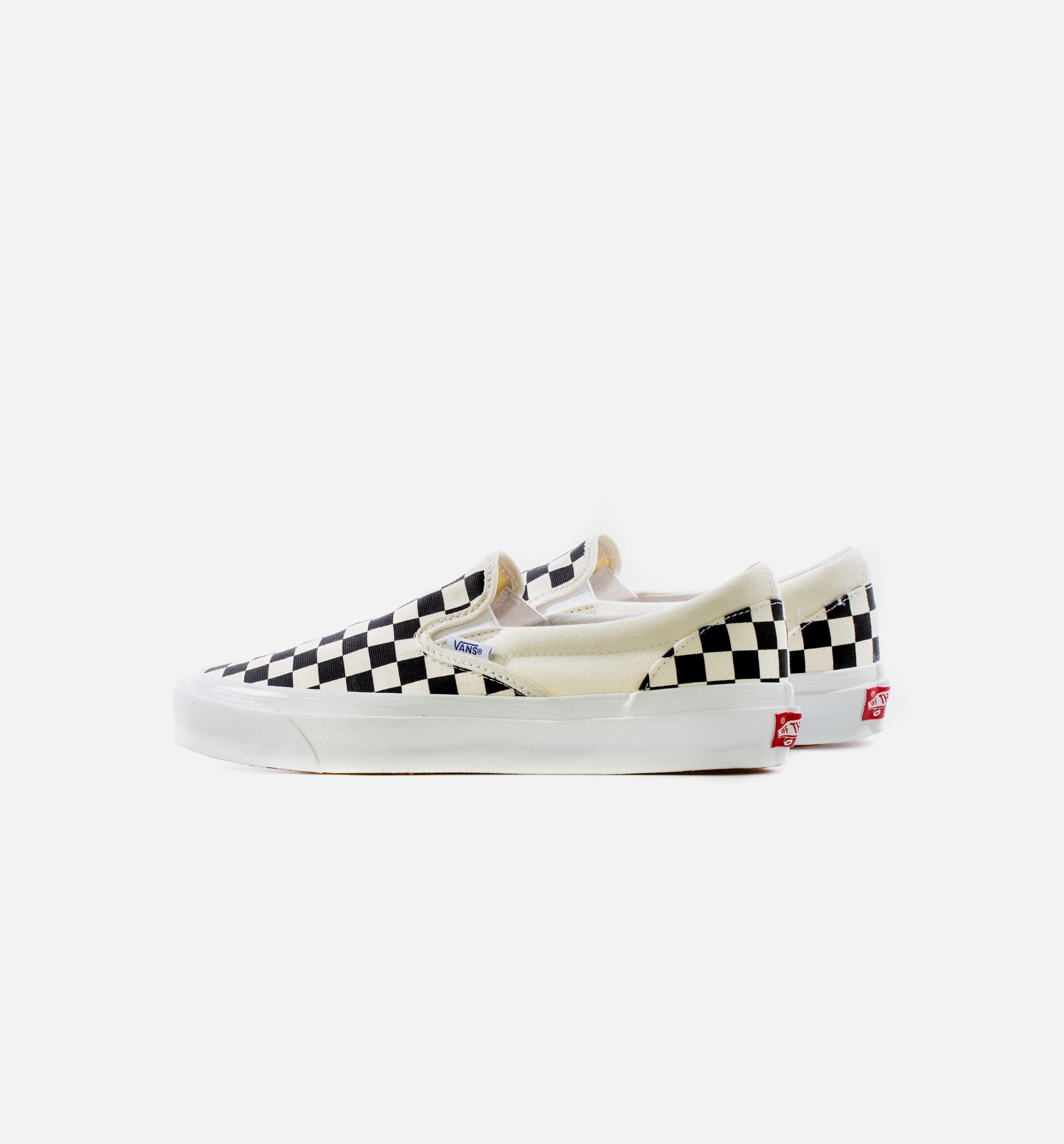 Vans OG Classic Slip On LX Checkered Mens Skate Shoe - Black/Cream