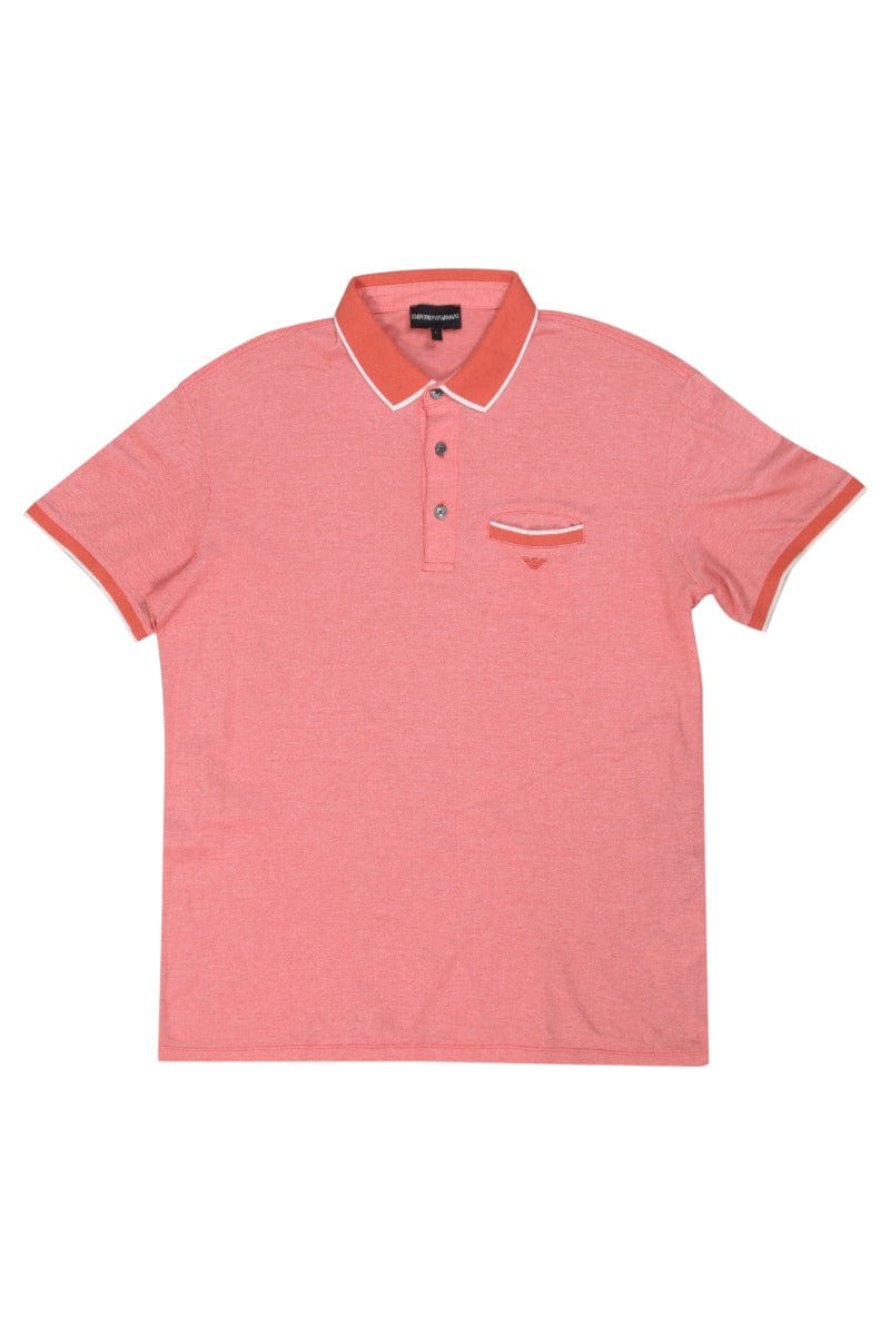 Emporio Armani Peach Solid Polo T - Shirt