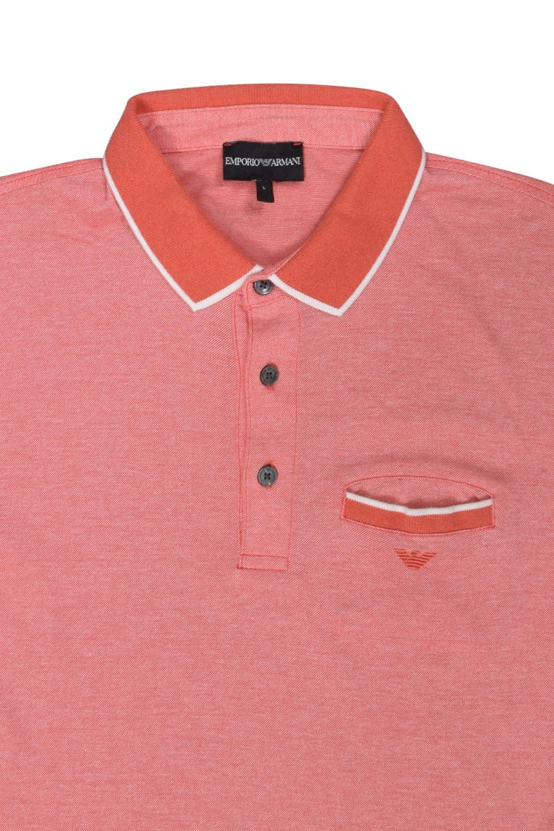 Emporio Armani Peach Solid Polo T - Shirt