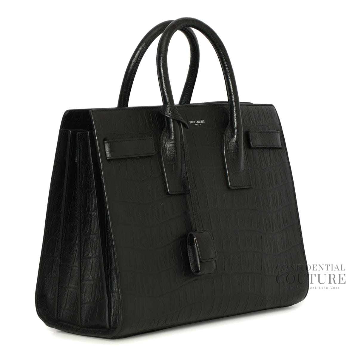 Saint Laurent Paris Sac De Jour Crocodile Embossed Leather Small Tote Bag