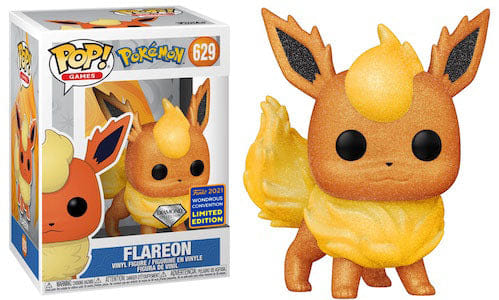 Funko Pokemon - Flareon Diamond Glitter 2021 WonderCon Exclusive Pop! Vinyl #629