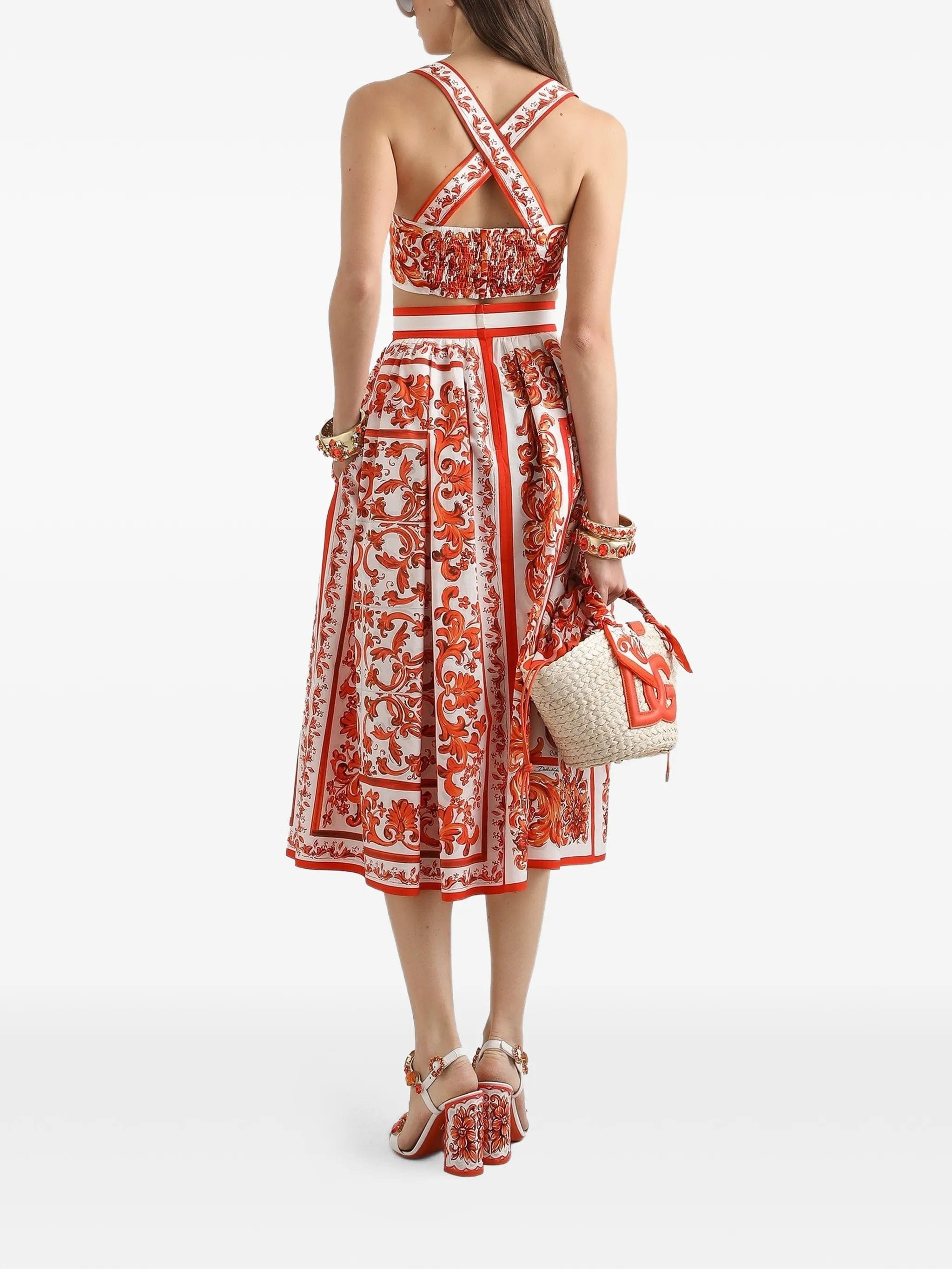Dolce & Gabbana Majolica - print pleated skirt