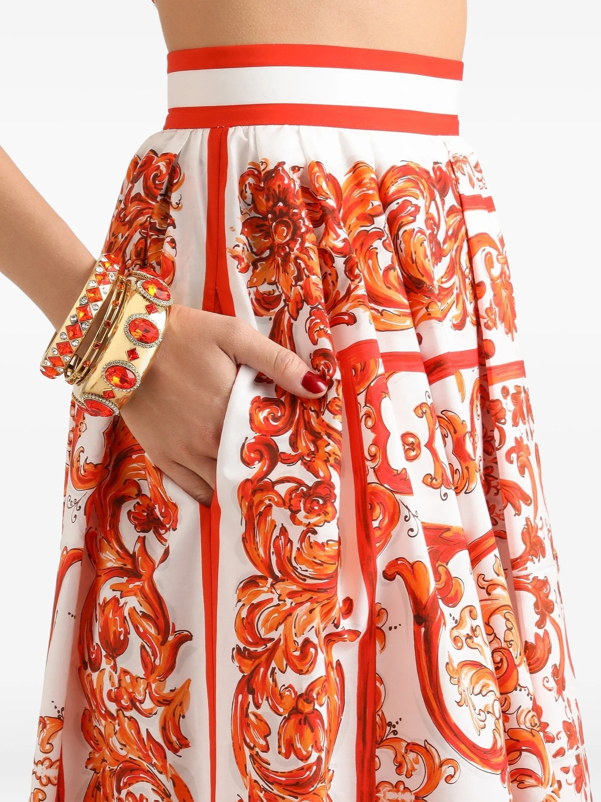 Dolce & Gabbana Majolica - print pleated skirt