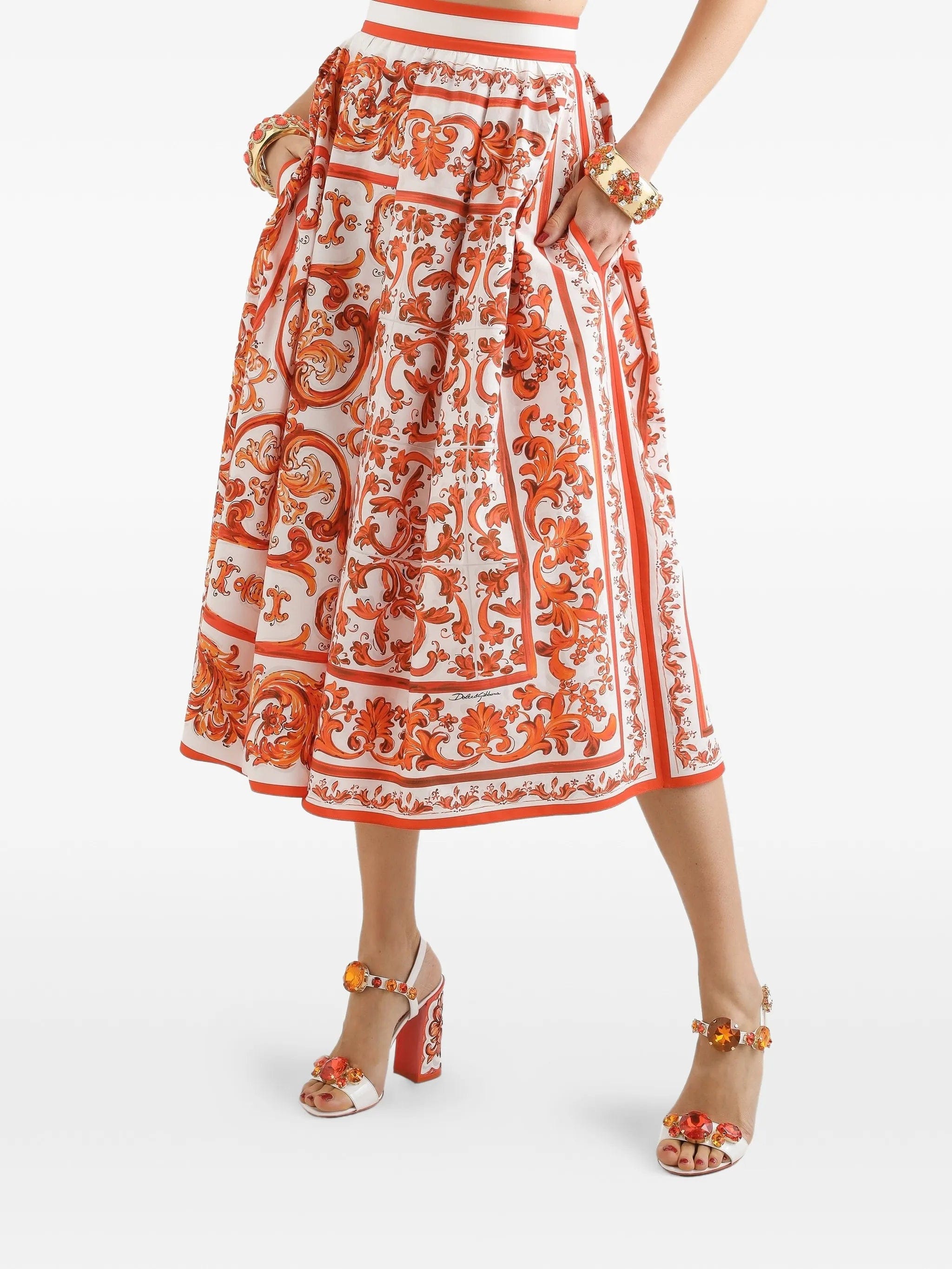 Dolce & Gabbana Majolica - print pleated skirt