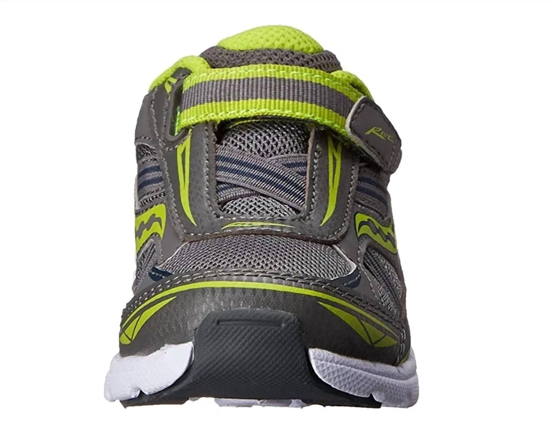 LIME Boy's Ride Sneakers In Grey/ Lime Green
