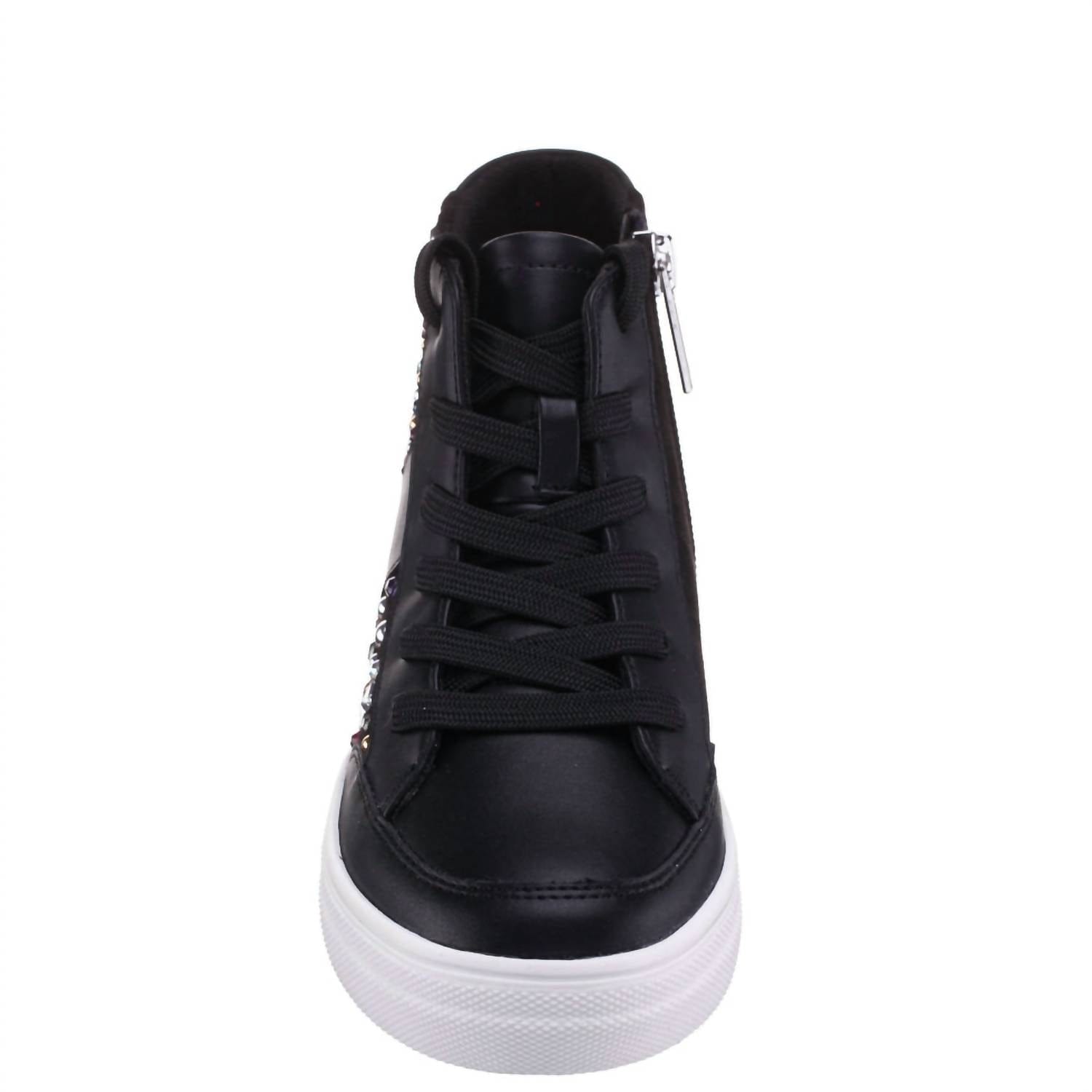 High Girls Kala High Top Sneakers In Black Smooth