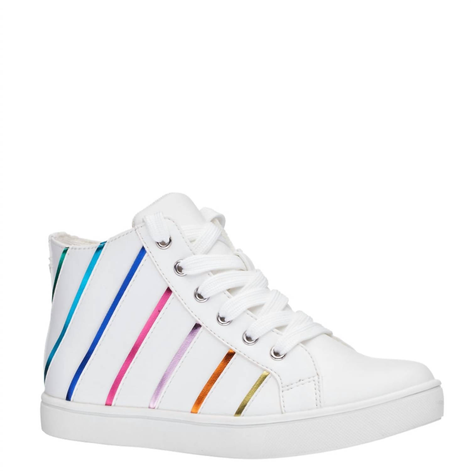 High Girls Gwen Side Zip High Top Sneakers In Rainbow Smooth