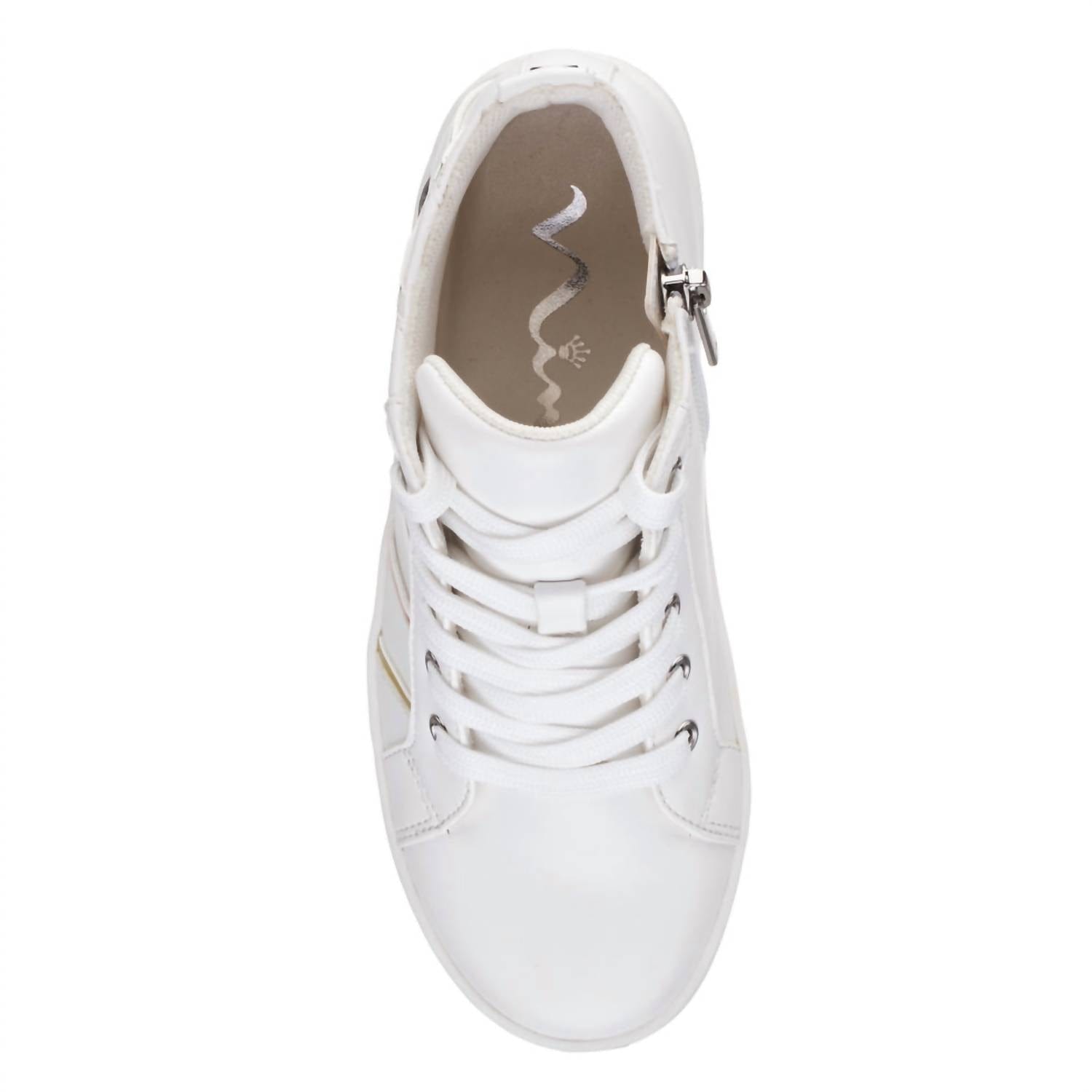 High Girls Gwen Side Zip High Top Sneakers In Rainbow Smooth