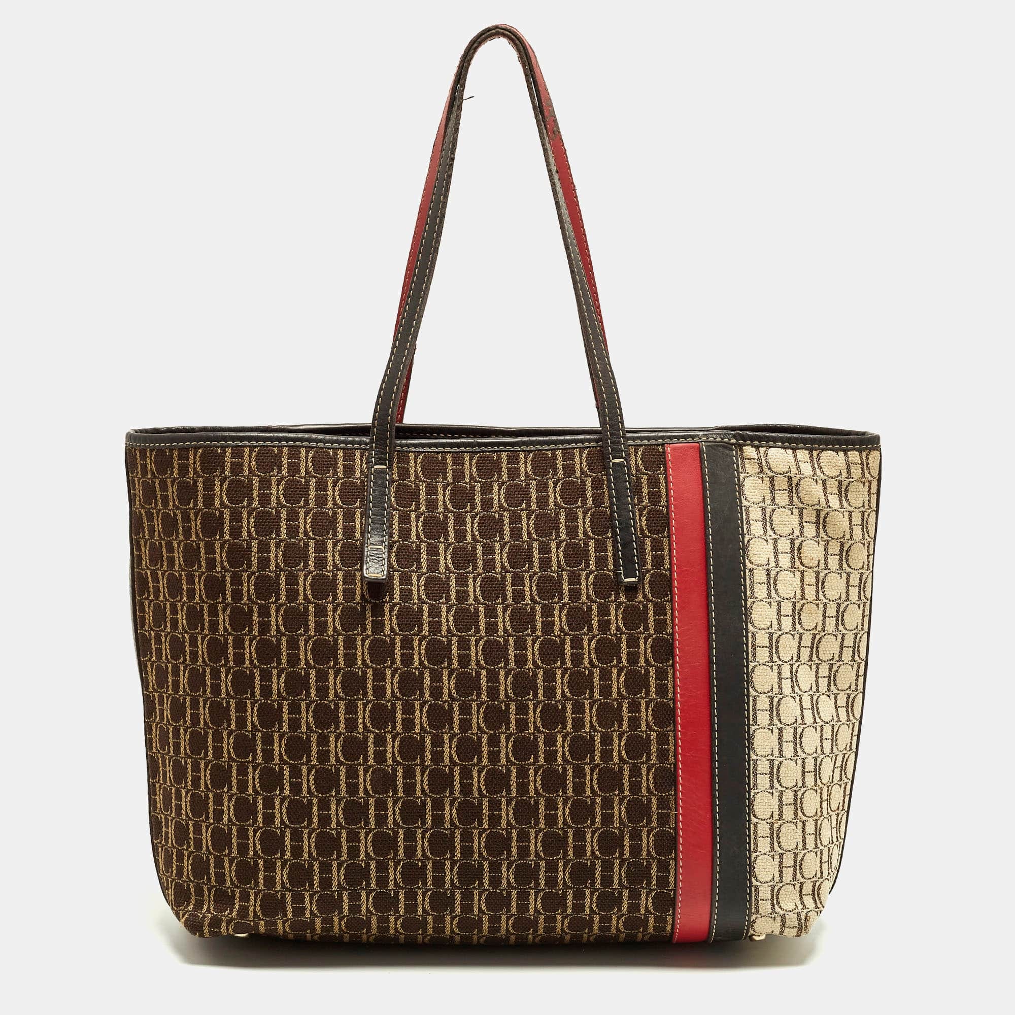 Ch Carolina Herrera Multicolor Monogram Canvas Shopper Tote