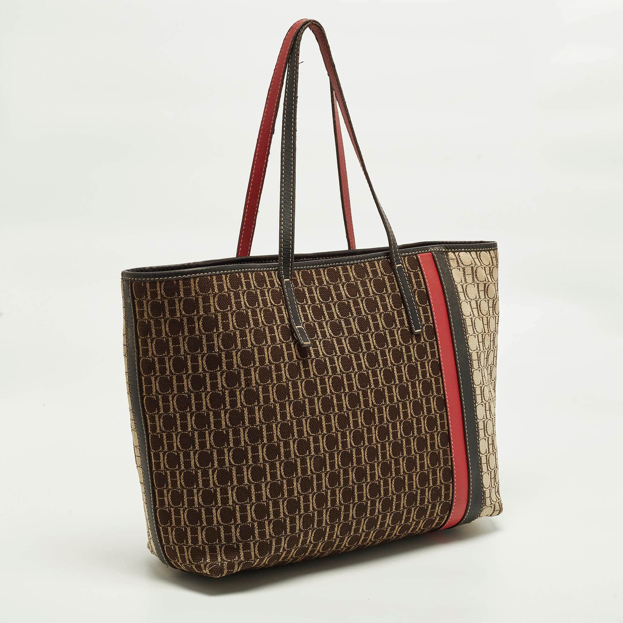 Ch Carolina Herrera Multicolor Monogram Canvas Shopper Tote