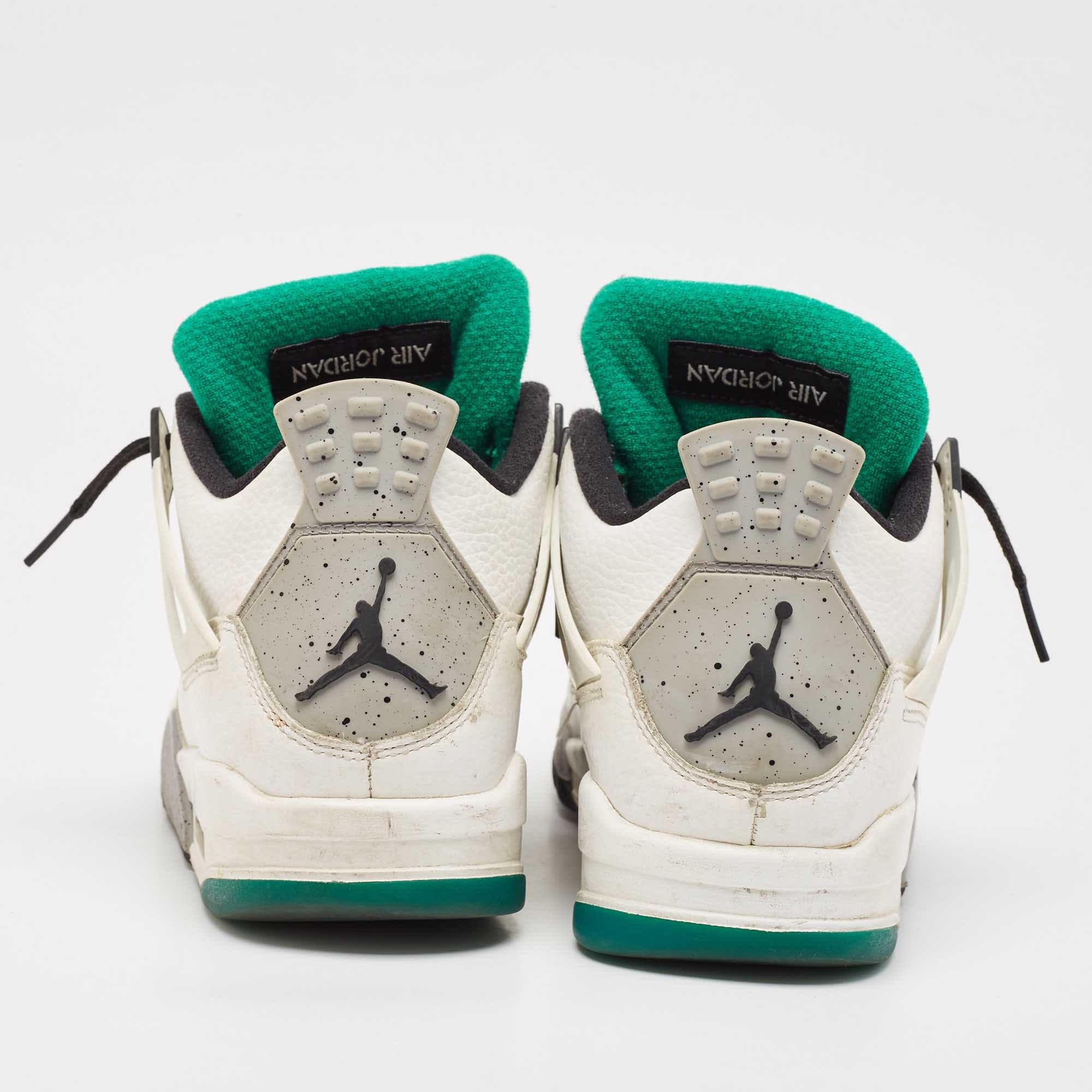 Jordan 4 Air Jordans White Leather Jordan 4 High Top Sneakers