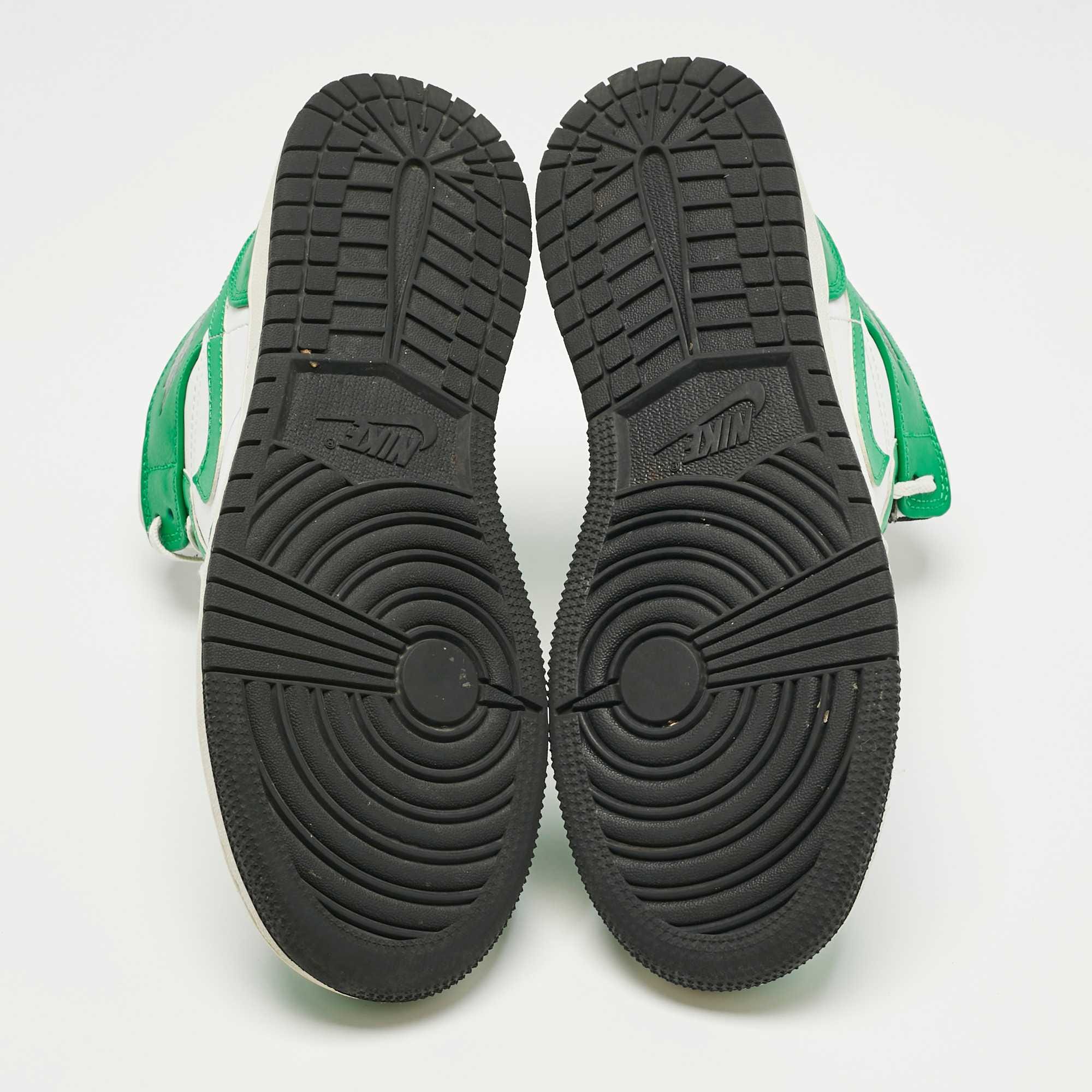 JORDAN 1 Air Jordans Green/white Leather Jordan 1 Retro High Top Sneakers