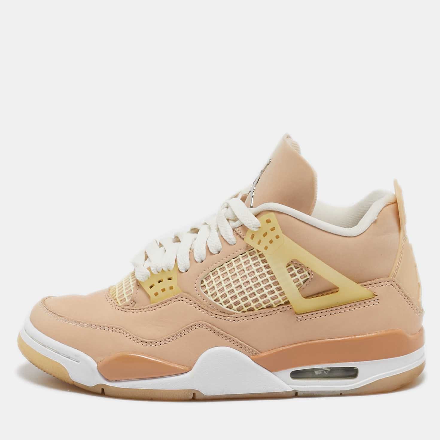 Jordan 4 Air Jordans Beige Durabuck Leather Jordan 4 Retro Shimmer Sneakers