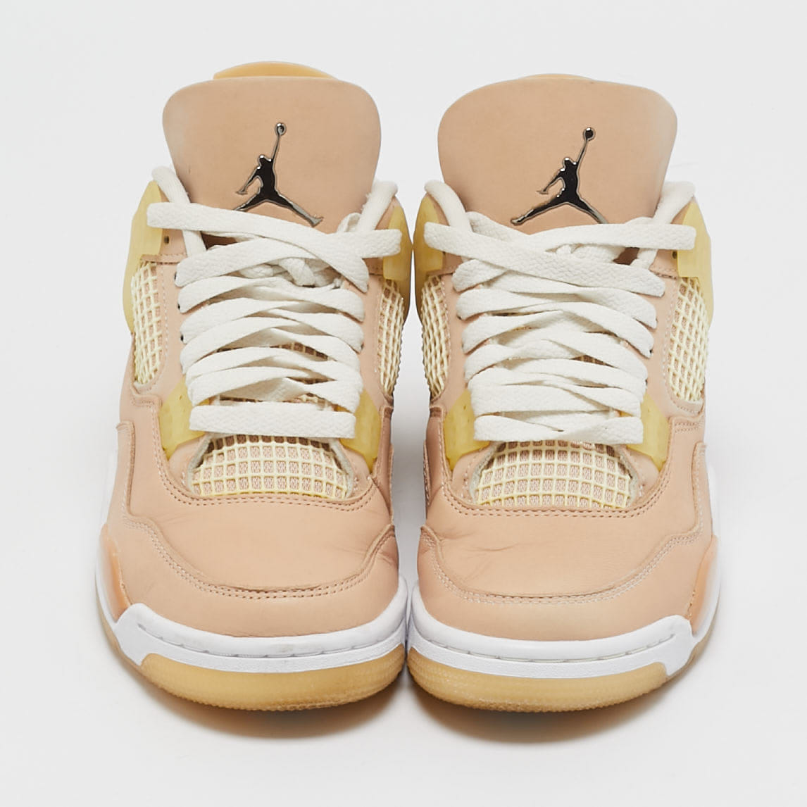 Jordan 4 Air Jordans Beige Durabuck Leather Jordan 4 Retro Shimmer Sneakers