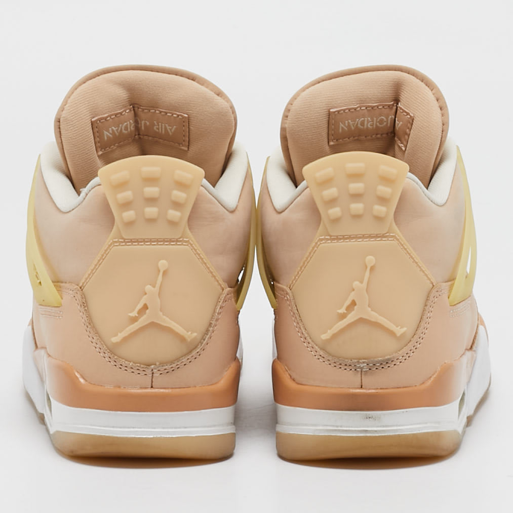 Jordan 4 Air Jordans Beige Durabuck Leather Jordan 4 Retro Shimmer Sneakers