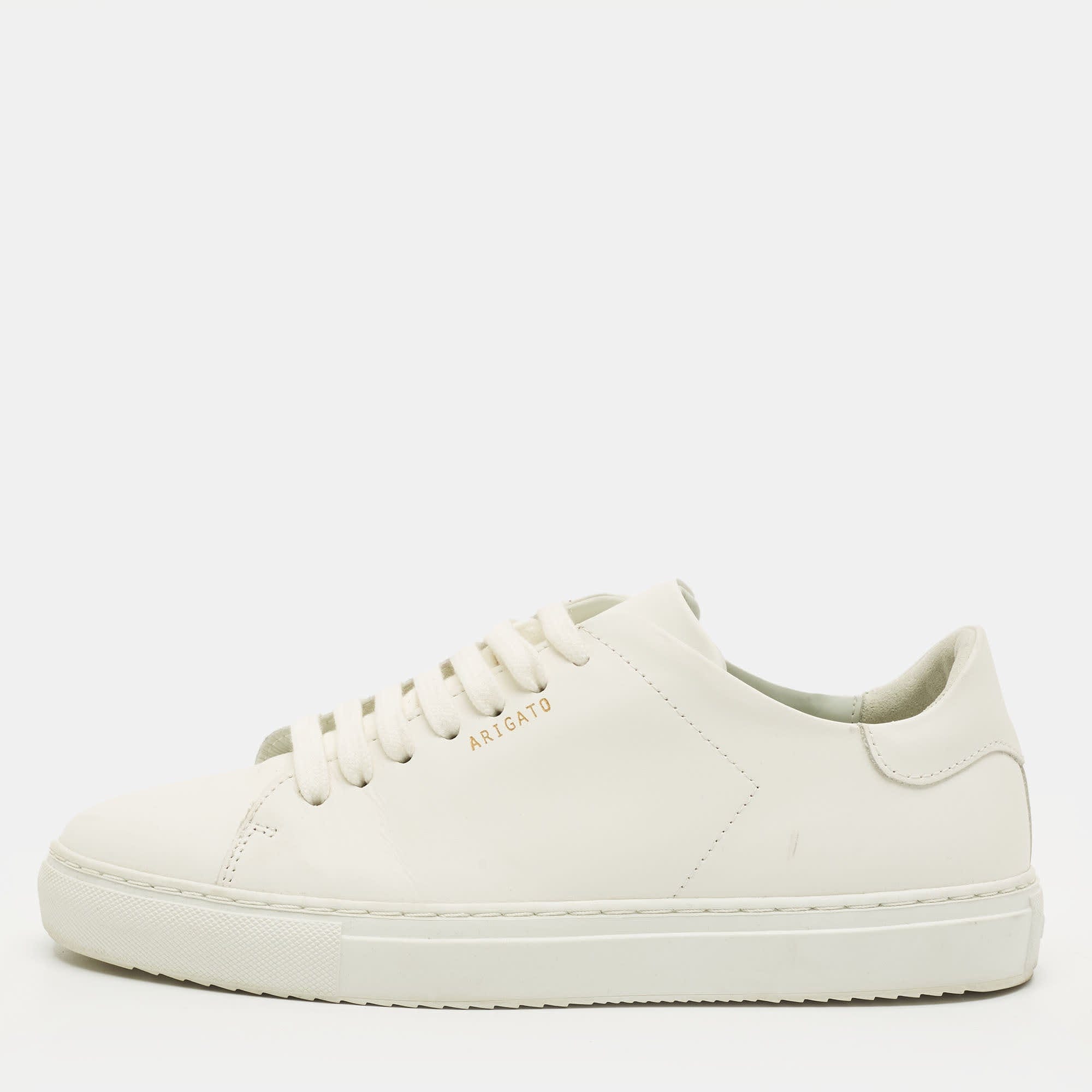 WHITE* Size 38 White Leather Lace Up Sneakers