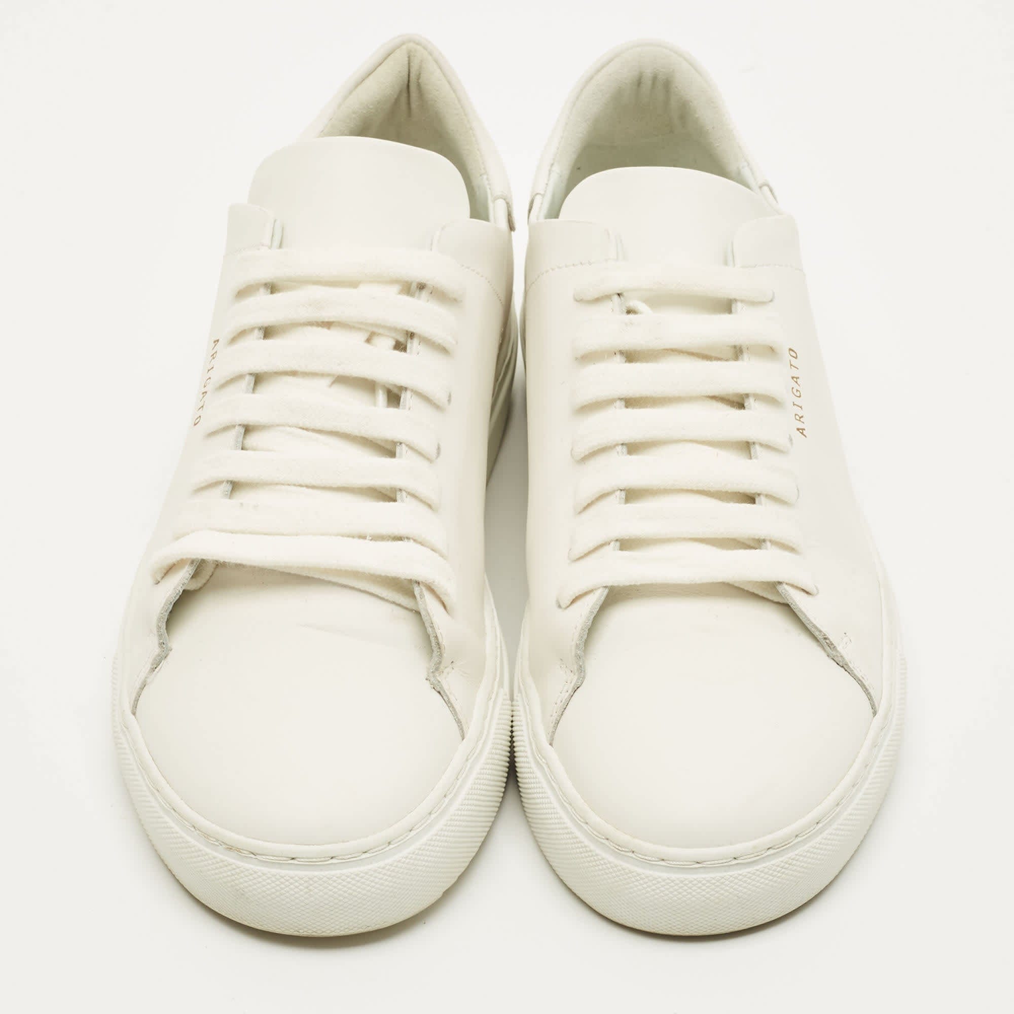 WHITE* Size 38 White Leather Lace Up Sneakers