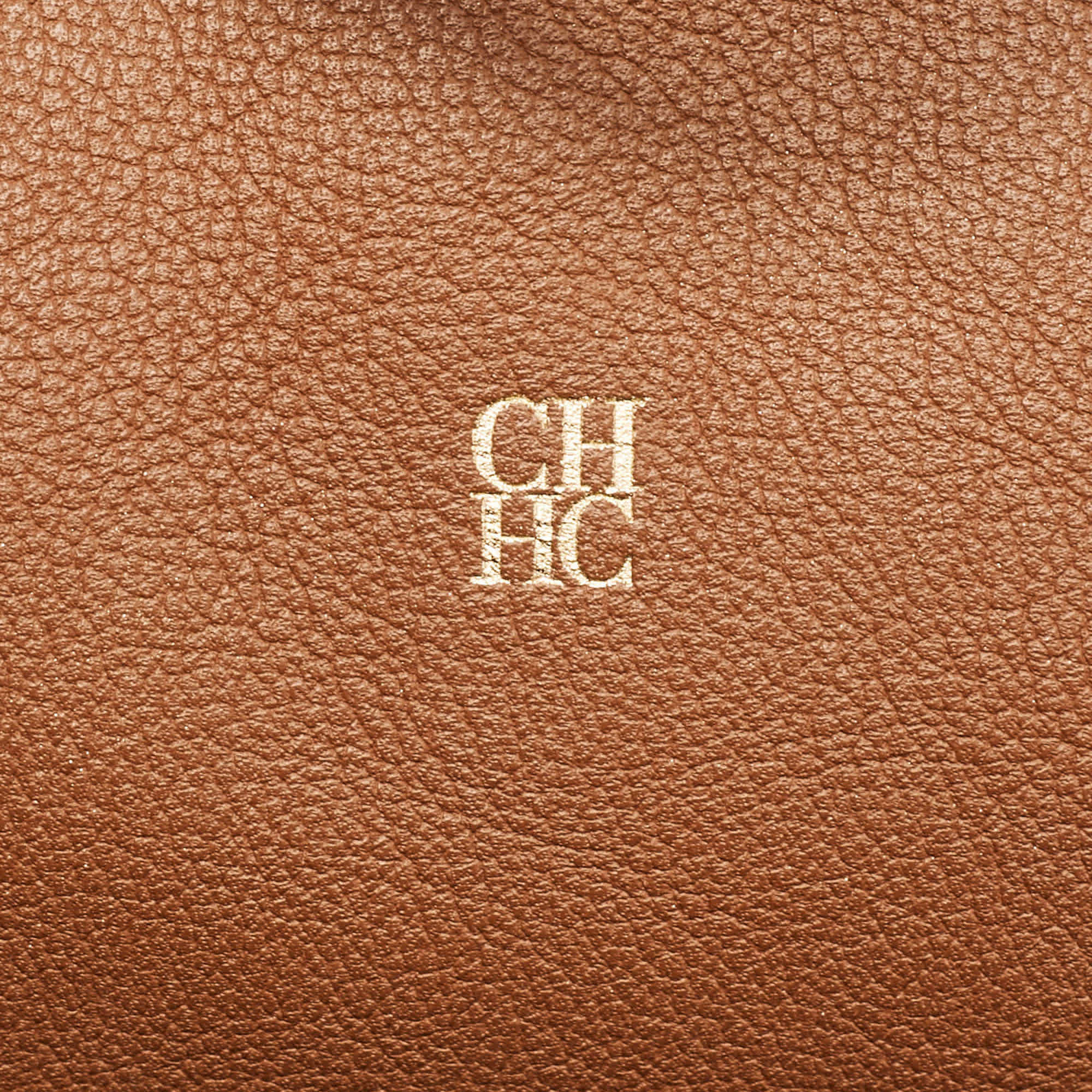 Ch Carolina Herrera Fringe Brown Leather Shopper Tote