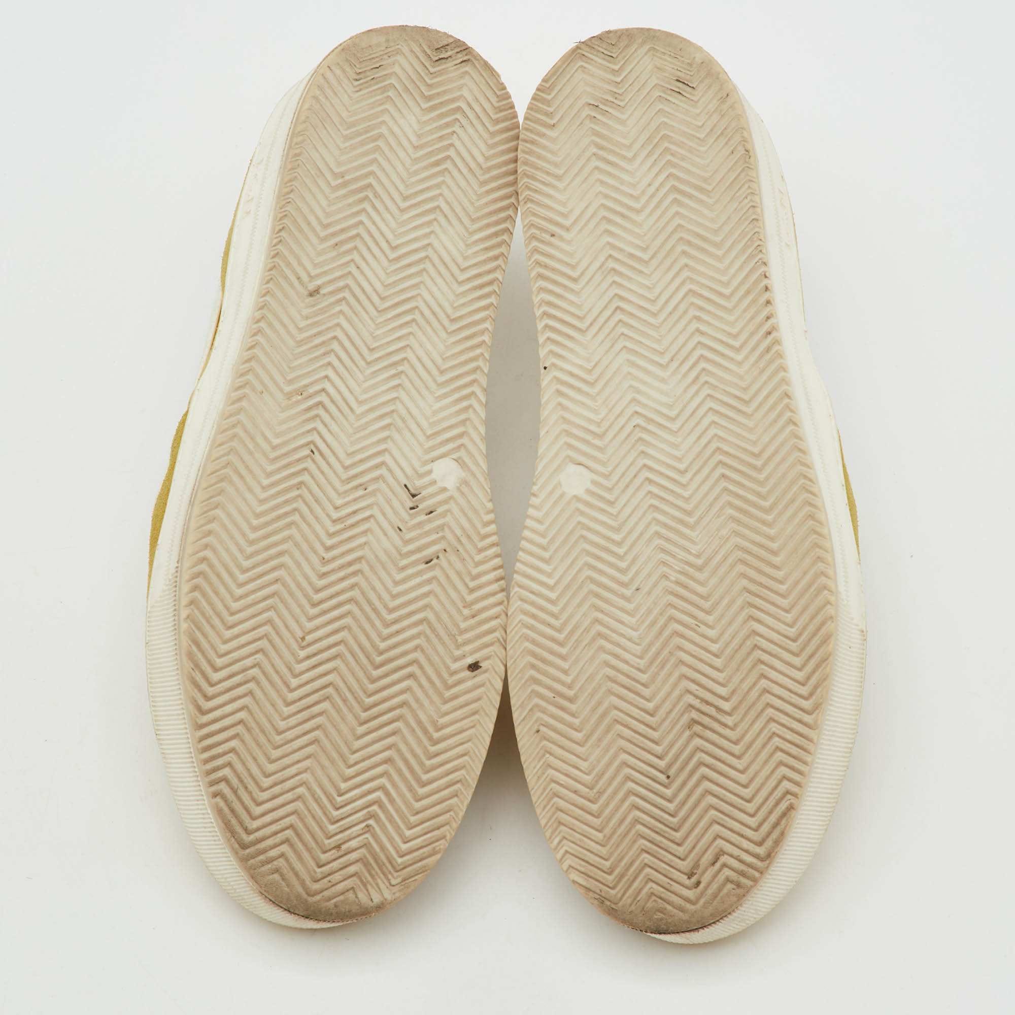 Yellow N°21 Yellow Suede Embellished Platform Slip On Sneakers