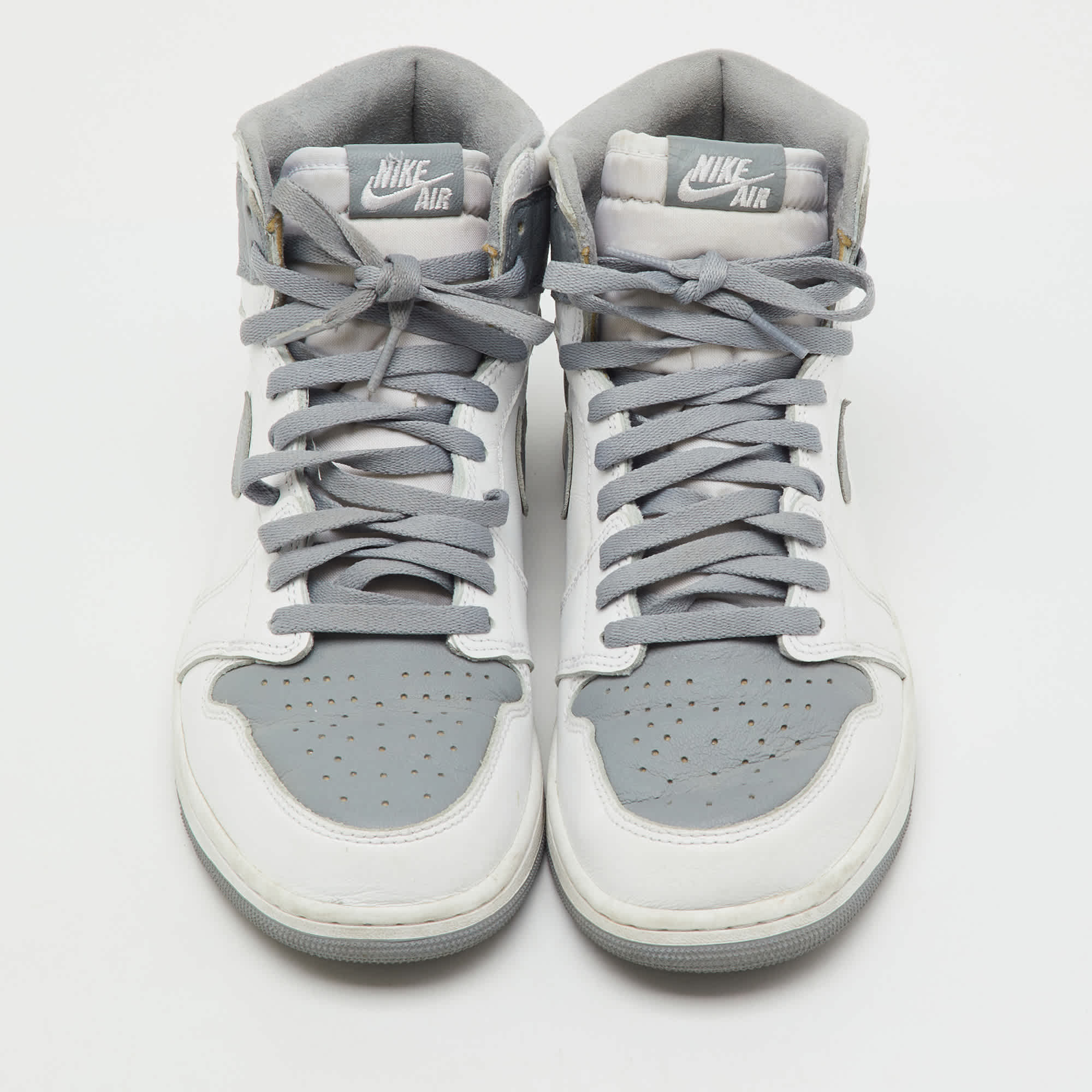 JORDAN 1 Air Jordans White/grey Leather Jordan 1 Retro High Og Stealth Sneakers