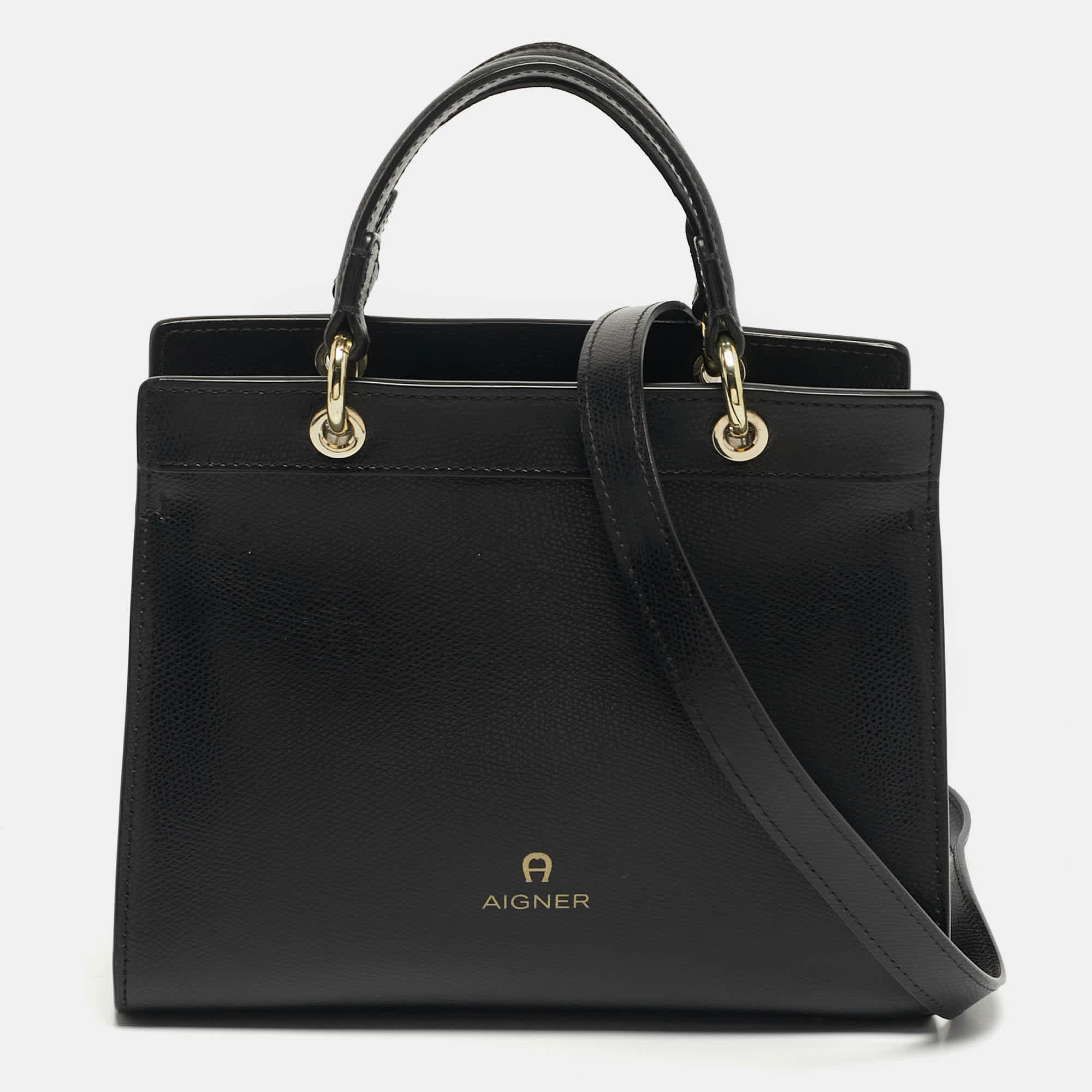 Aigner Carol Mini Black Leather Tote