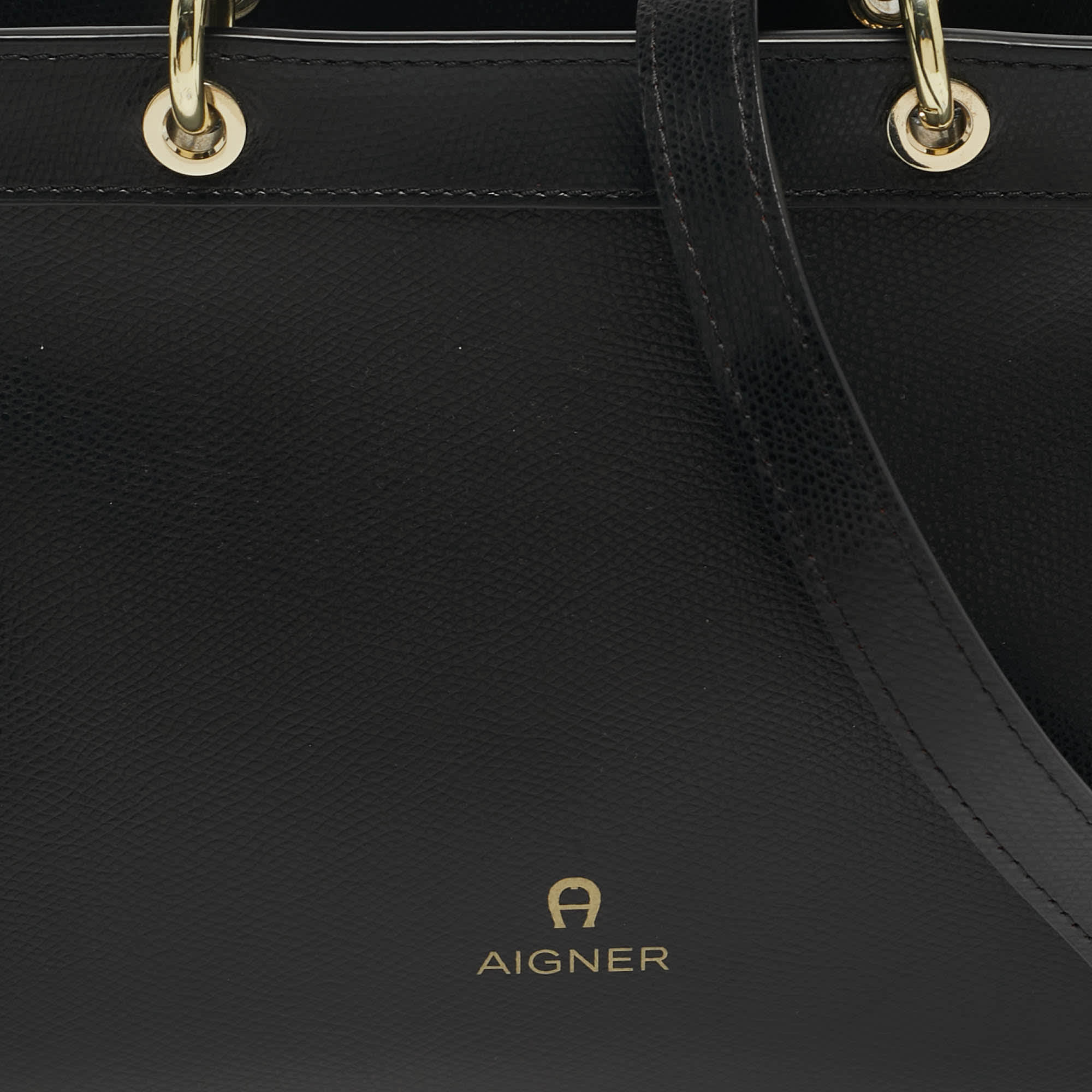 Aigner Carol Mini Black Leather Tote