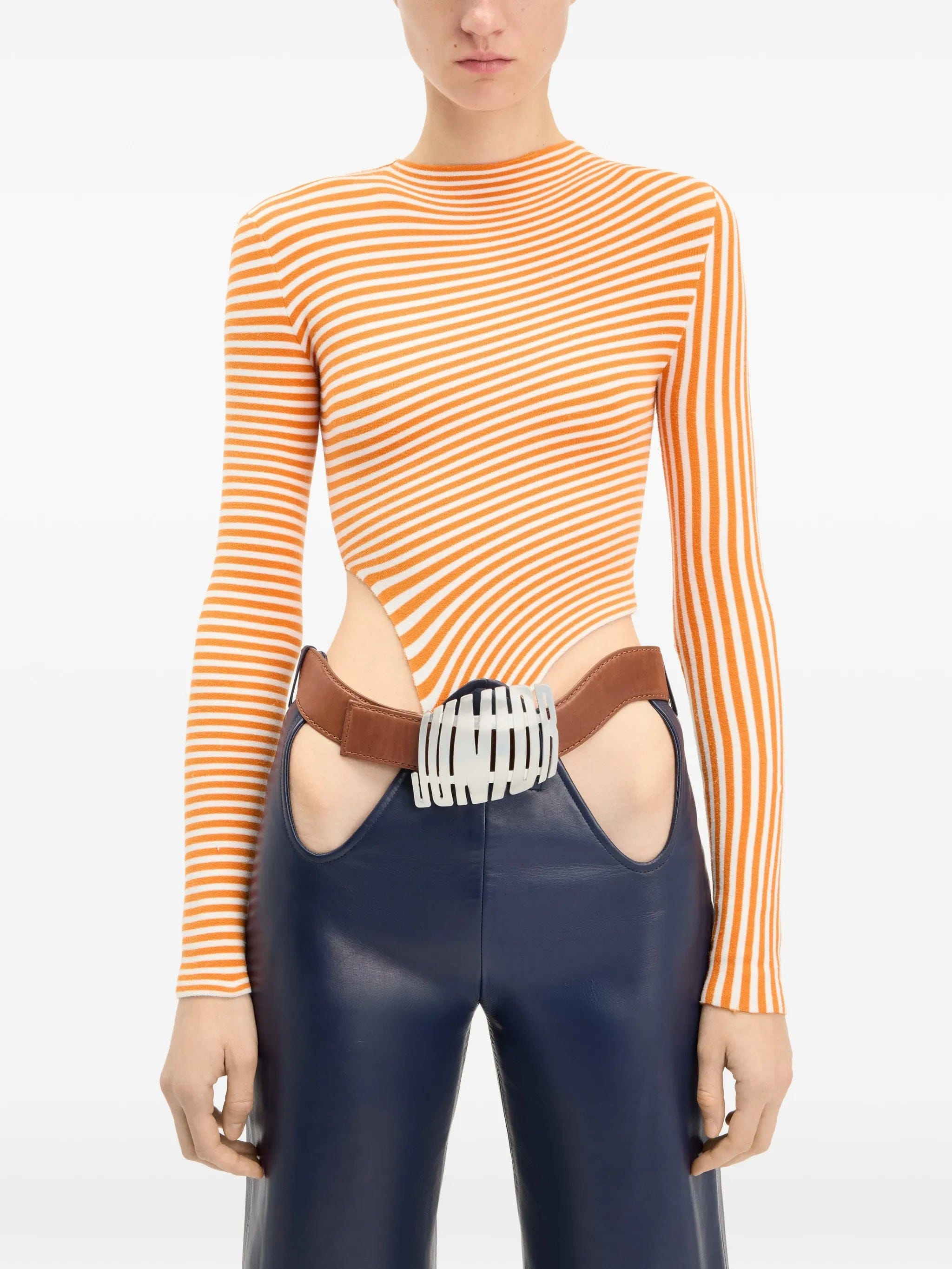 Jean Paul Gaultier The Striped asymmetric bodysuit