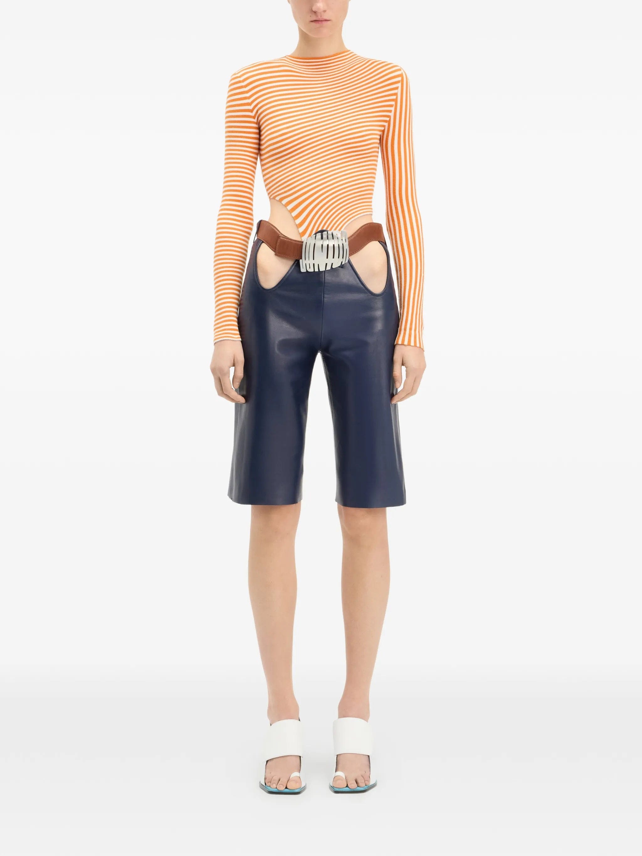 Jean Paul Gaultier The Striped asymmetric bodysuit