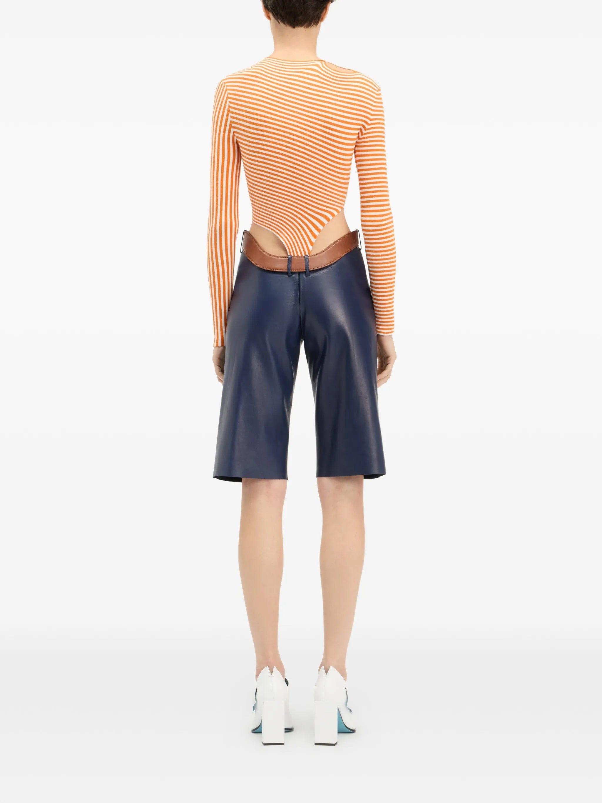 Jean Paul Gaultier The Striped asymmetric bodysuit