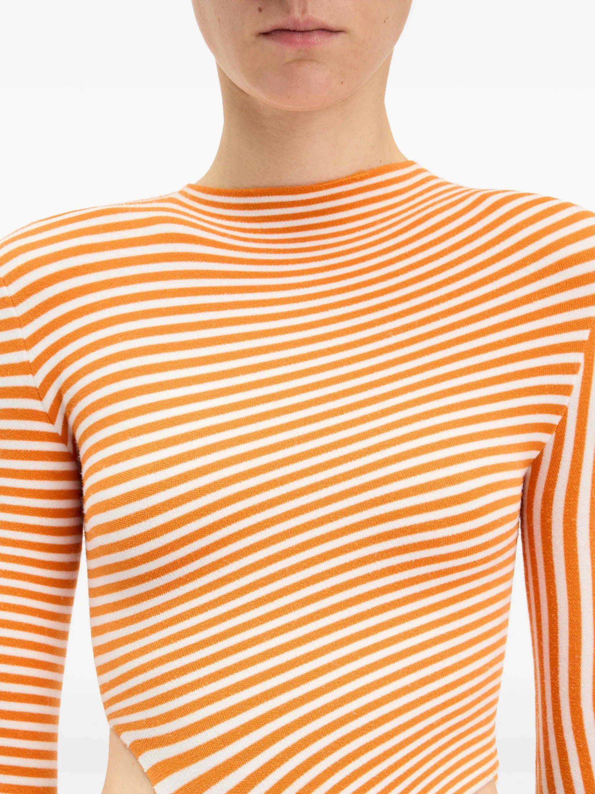 Jean Paul Gaultier The Striped asymmetric bodysuit