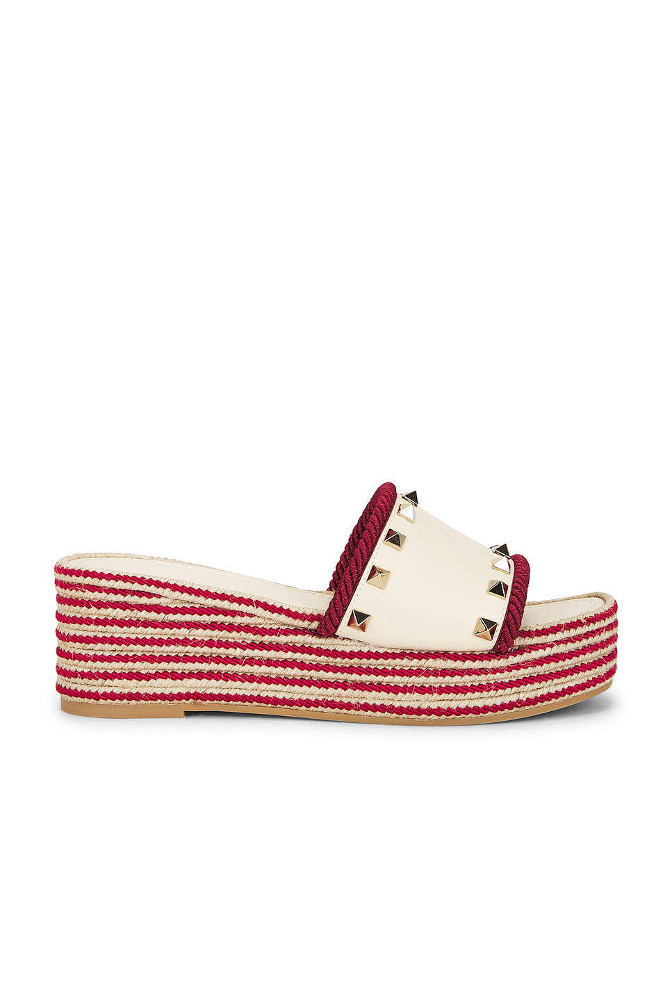 Valentino Garavani Rockstud Flatform Espadrille Slide