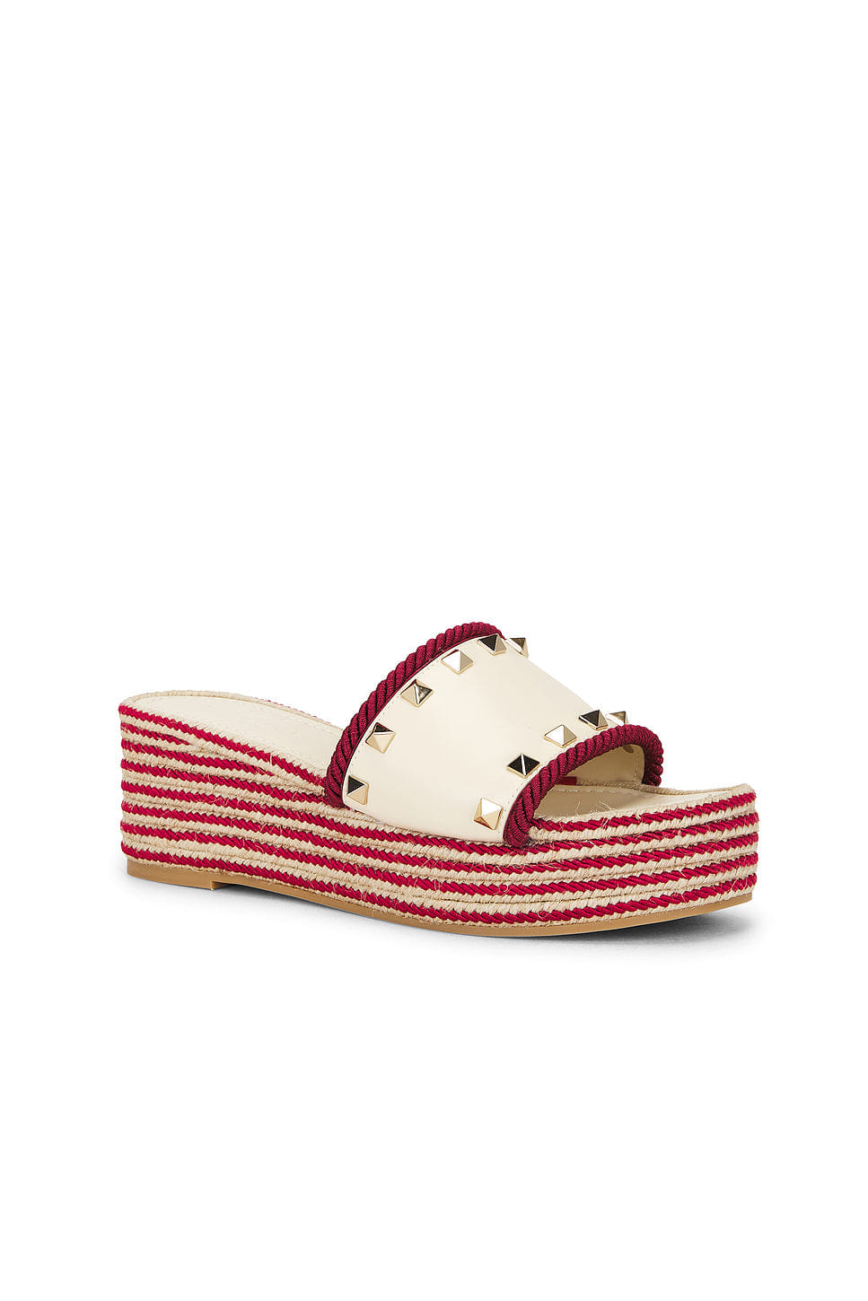 Valentino Garavani Rockstud Flatform Espadrille Slide