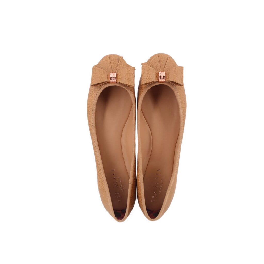 Ted Baker LEATHER FLATS TAN 10 US
