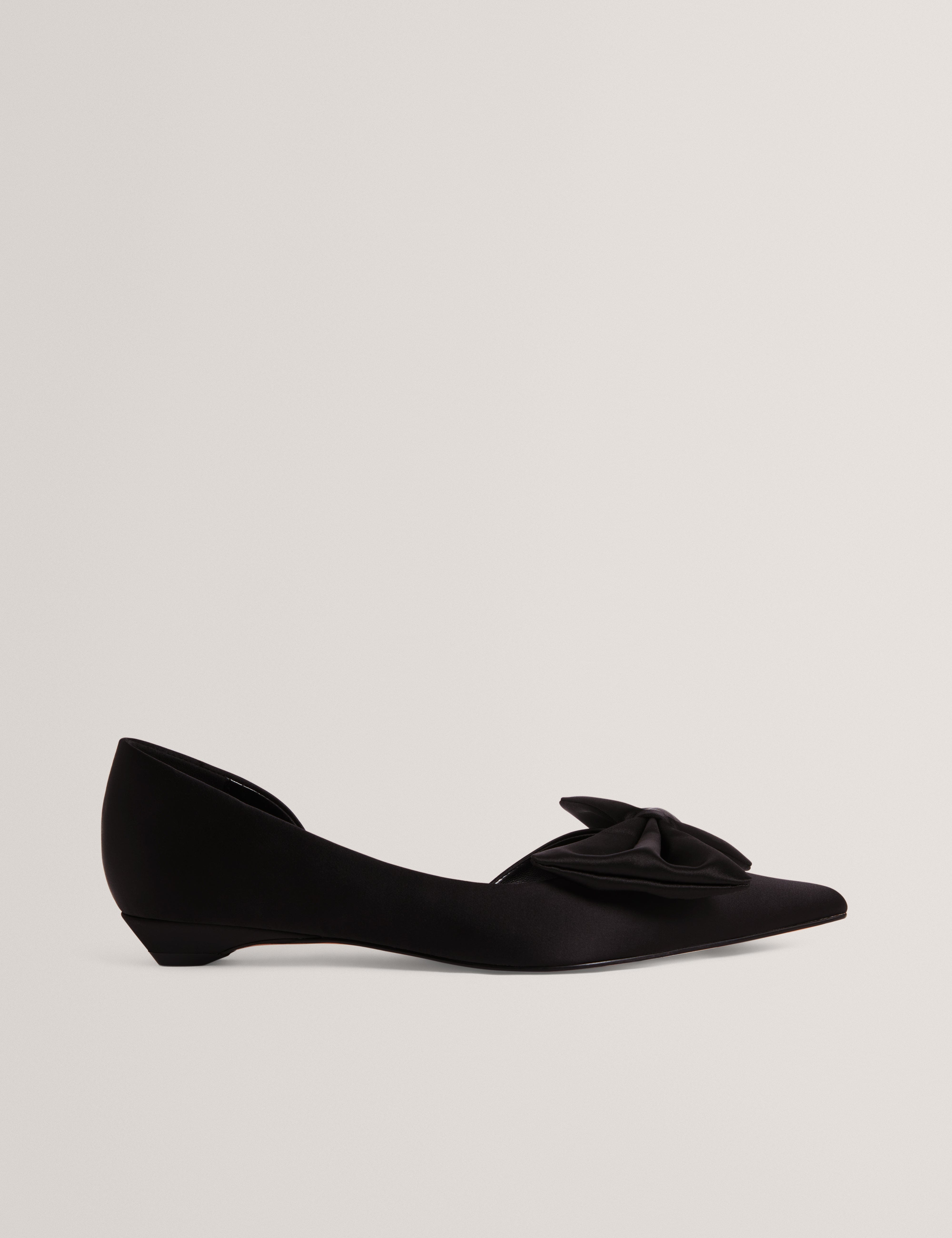 Ted Baker Soufiya Satin Bow Detail Flat Black