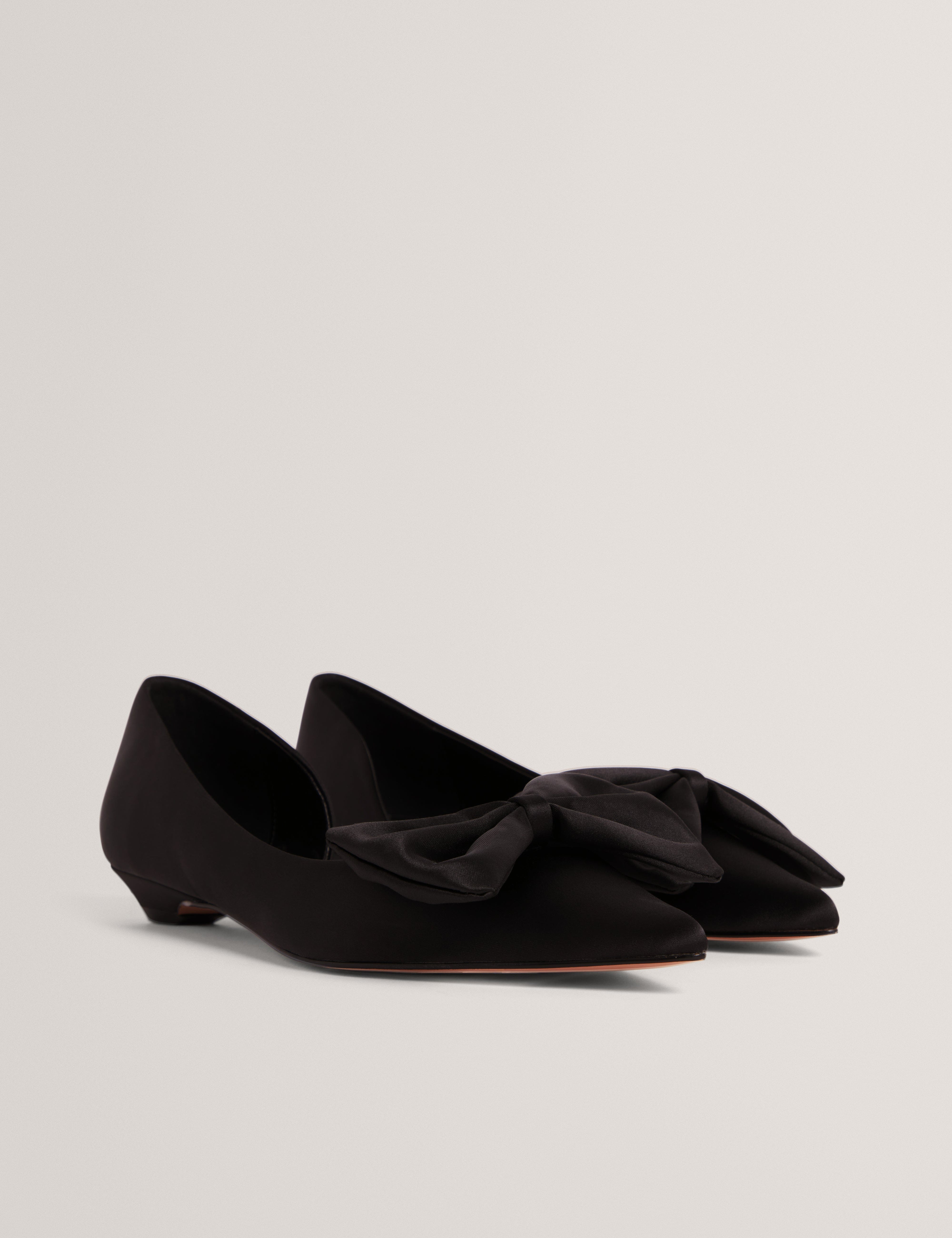Ted Baker Soufiya Satin Bow Detail Flat Black