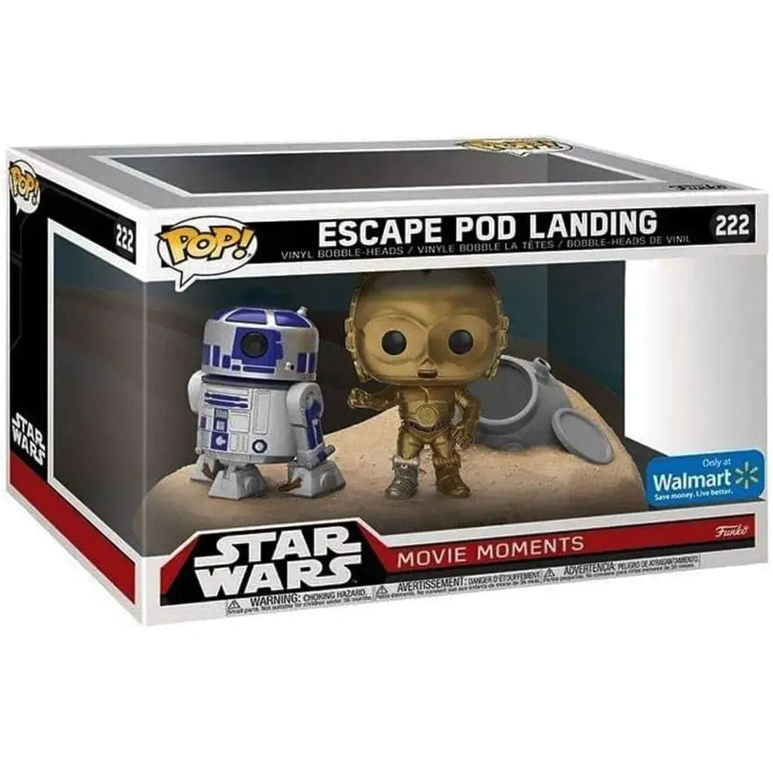 Funko Star Wars - R2 - D2 & C - 3P0 Escape Pod Landing Bobble - Head Figure - Funko - Pop! Movie Moments Series (222)