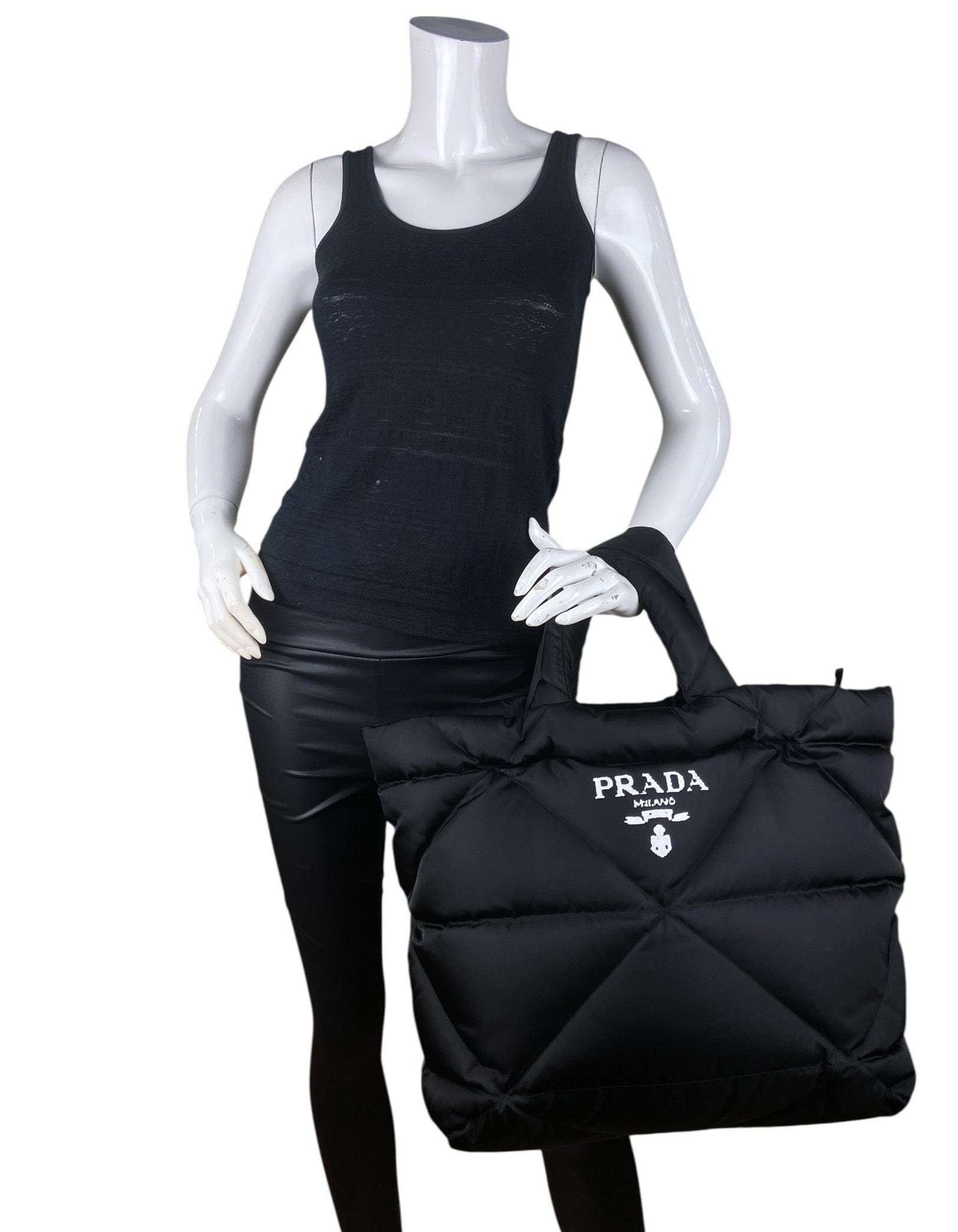 ASC Resale Prada Black Tessuto Re - Nylon Padded Tote