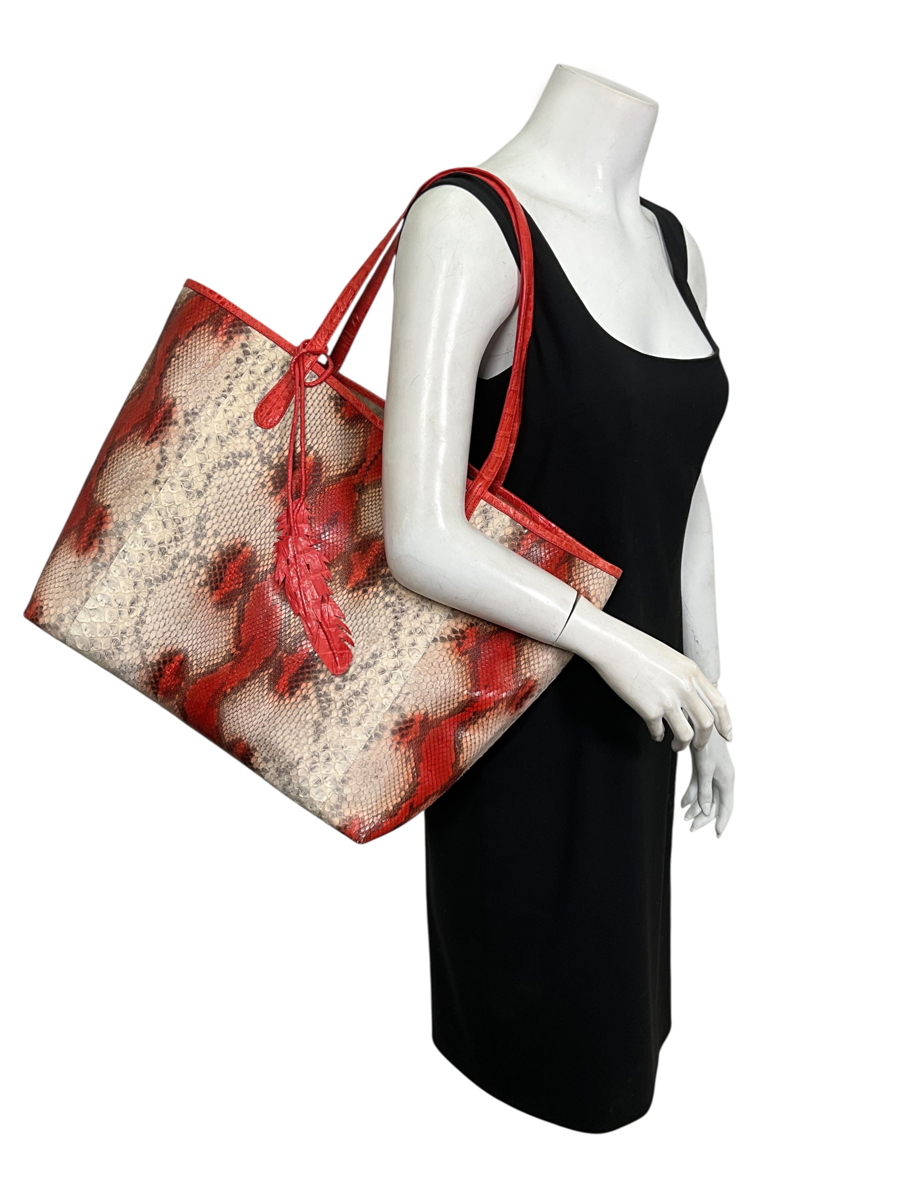 NANCY GONZALEZ Large Erika Python Tote NEW