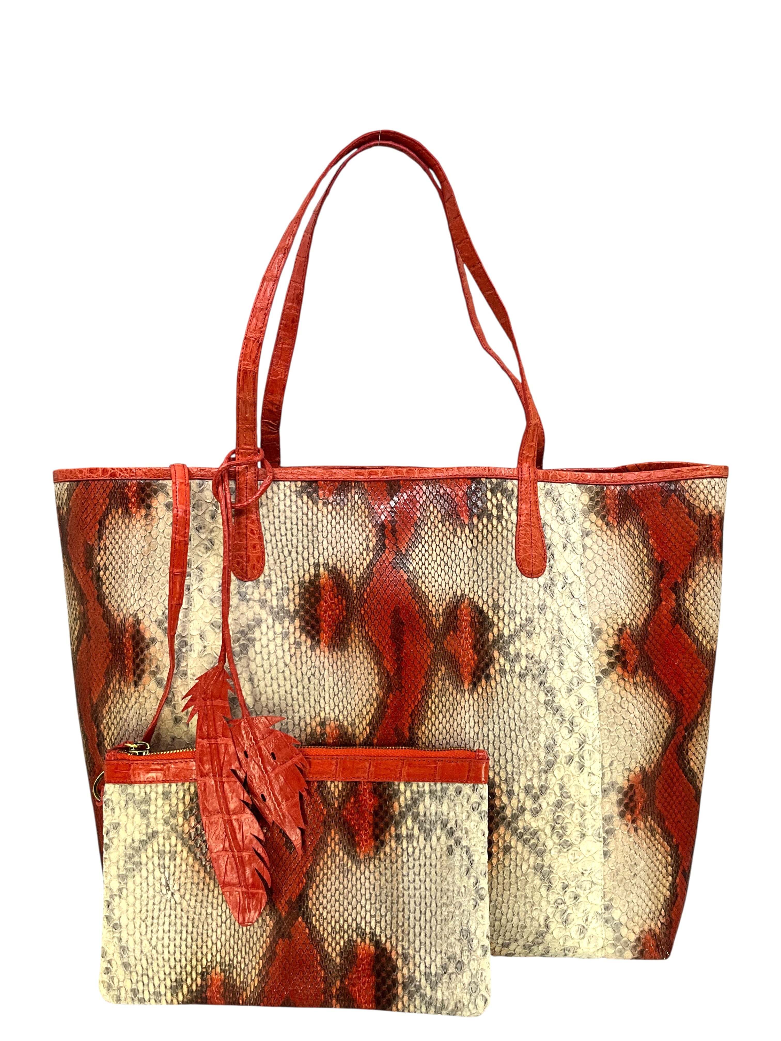 NANCY GONZALEZ Large Erika Python Tote NEW