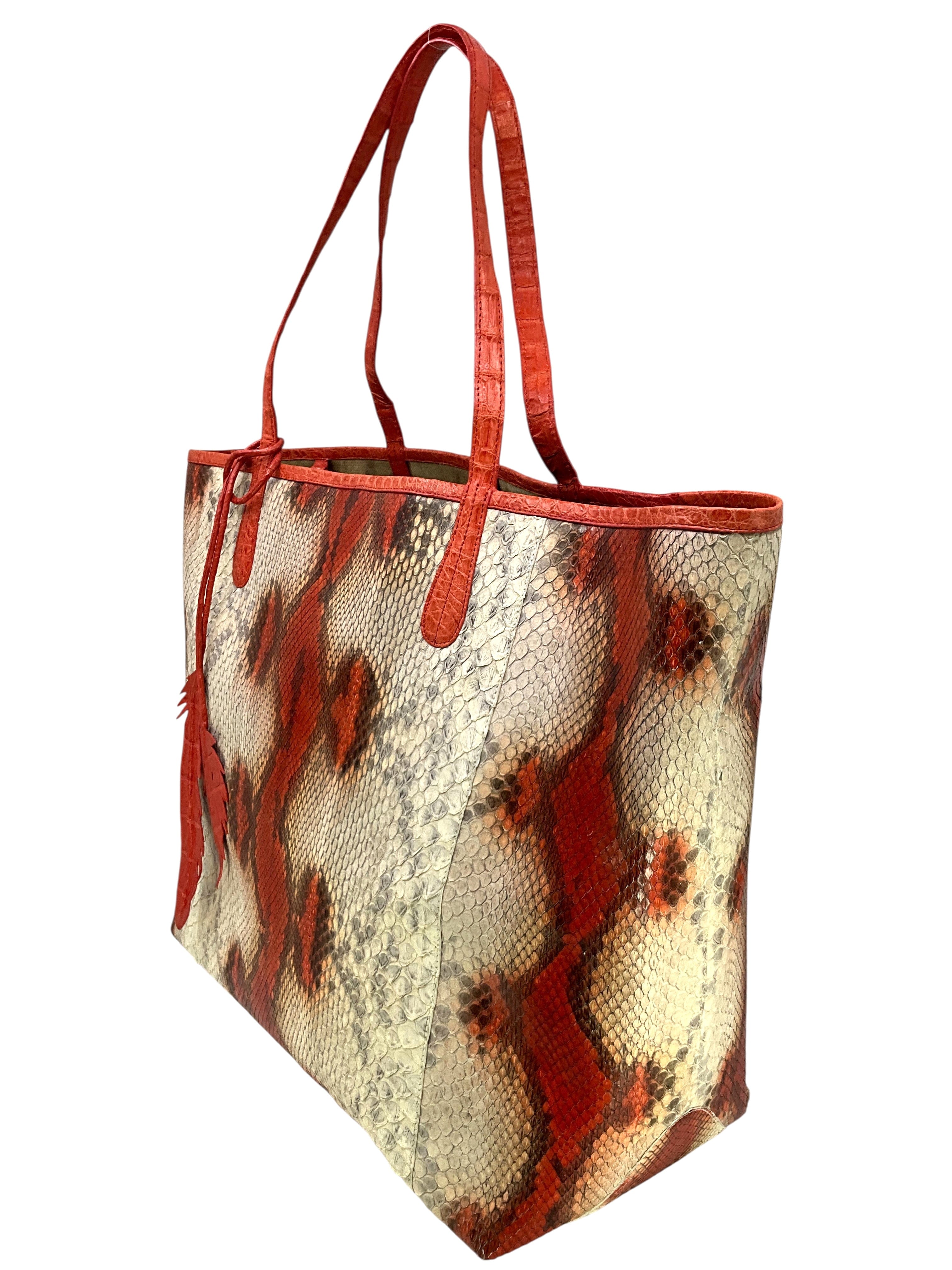 NANCY GONZALEZ Large Erika Python Tote NEW