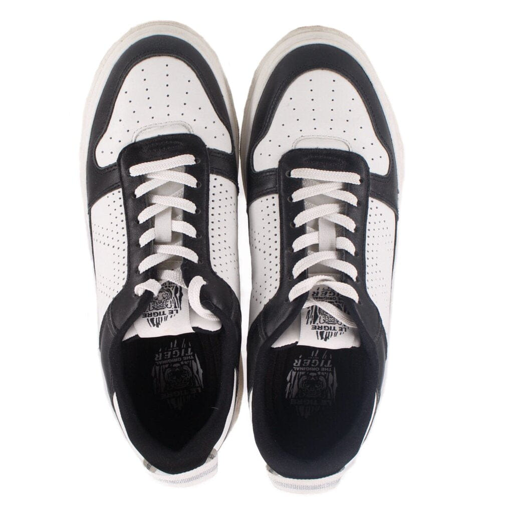 LE TIGRE LEATHER SNEAKERS BLACK/WHITE 8.5 US