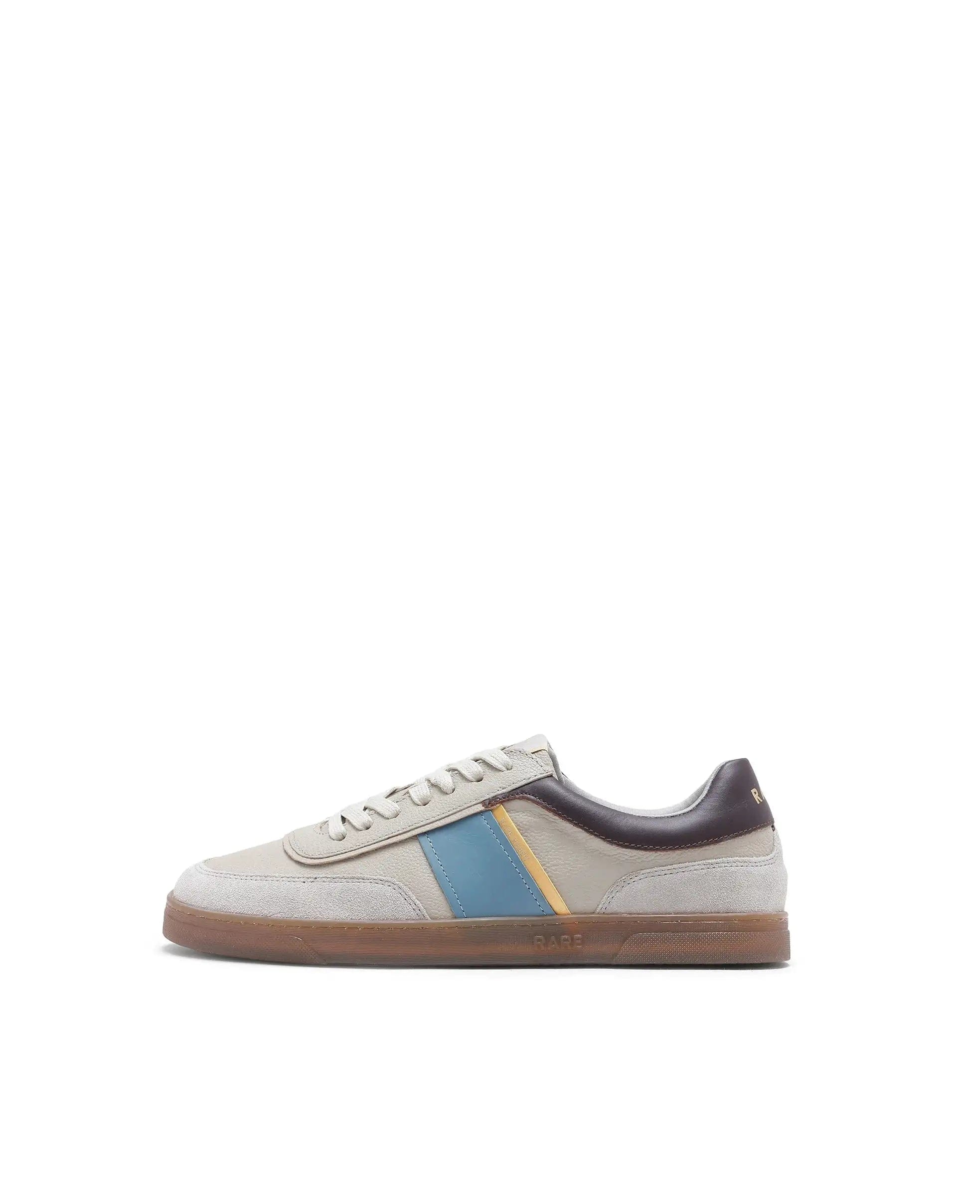 RAREZ Rare Rabbit Men Kairos Pro Light Grey Premium Suede Leather Low - Top Lace - Up Sneaker Shoes