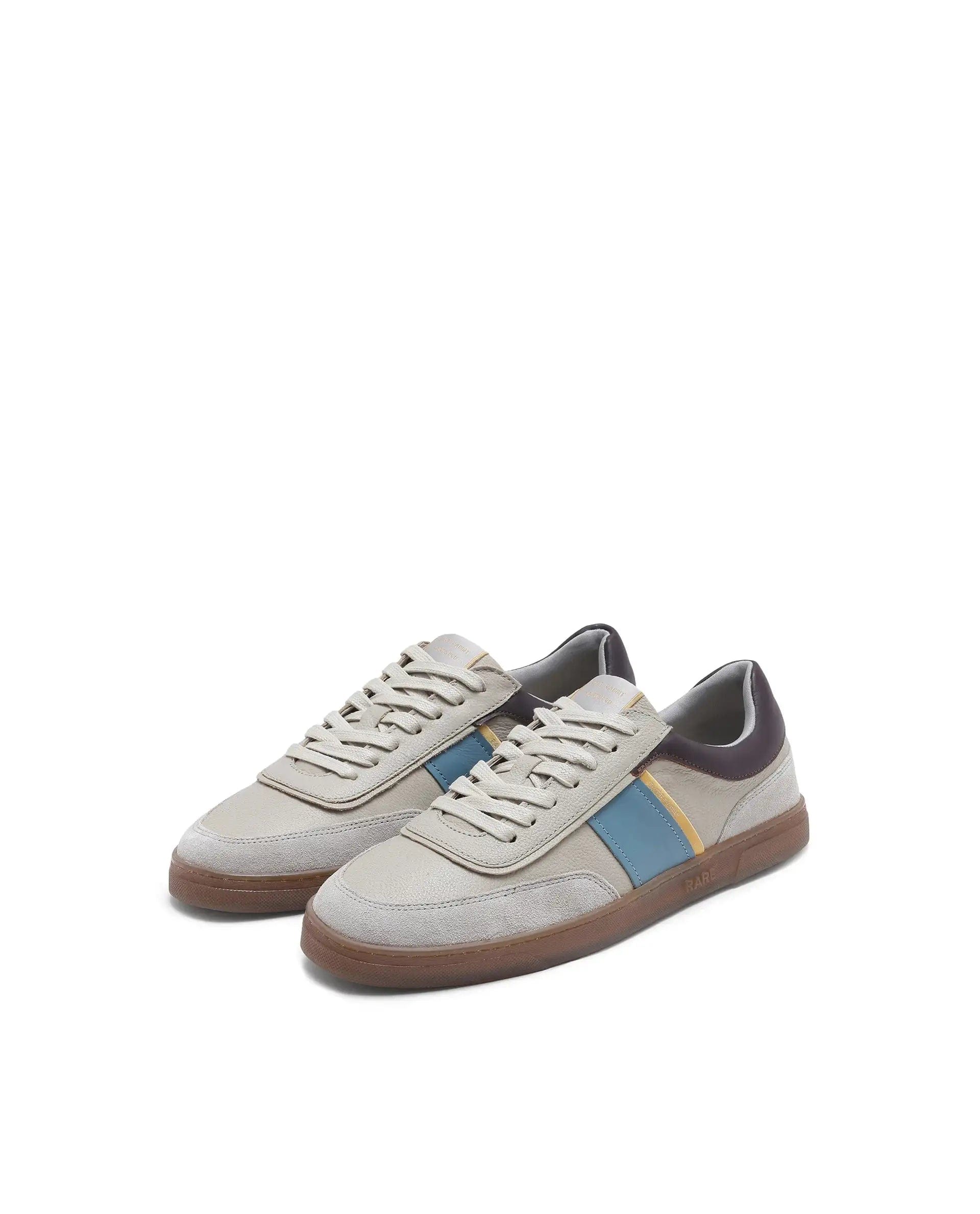 RAREZ Rare Rabbit Men Kairos Pro Light Grey Premium Suede Leather Low - Top Lace - Up Sneaker Shoes