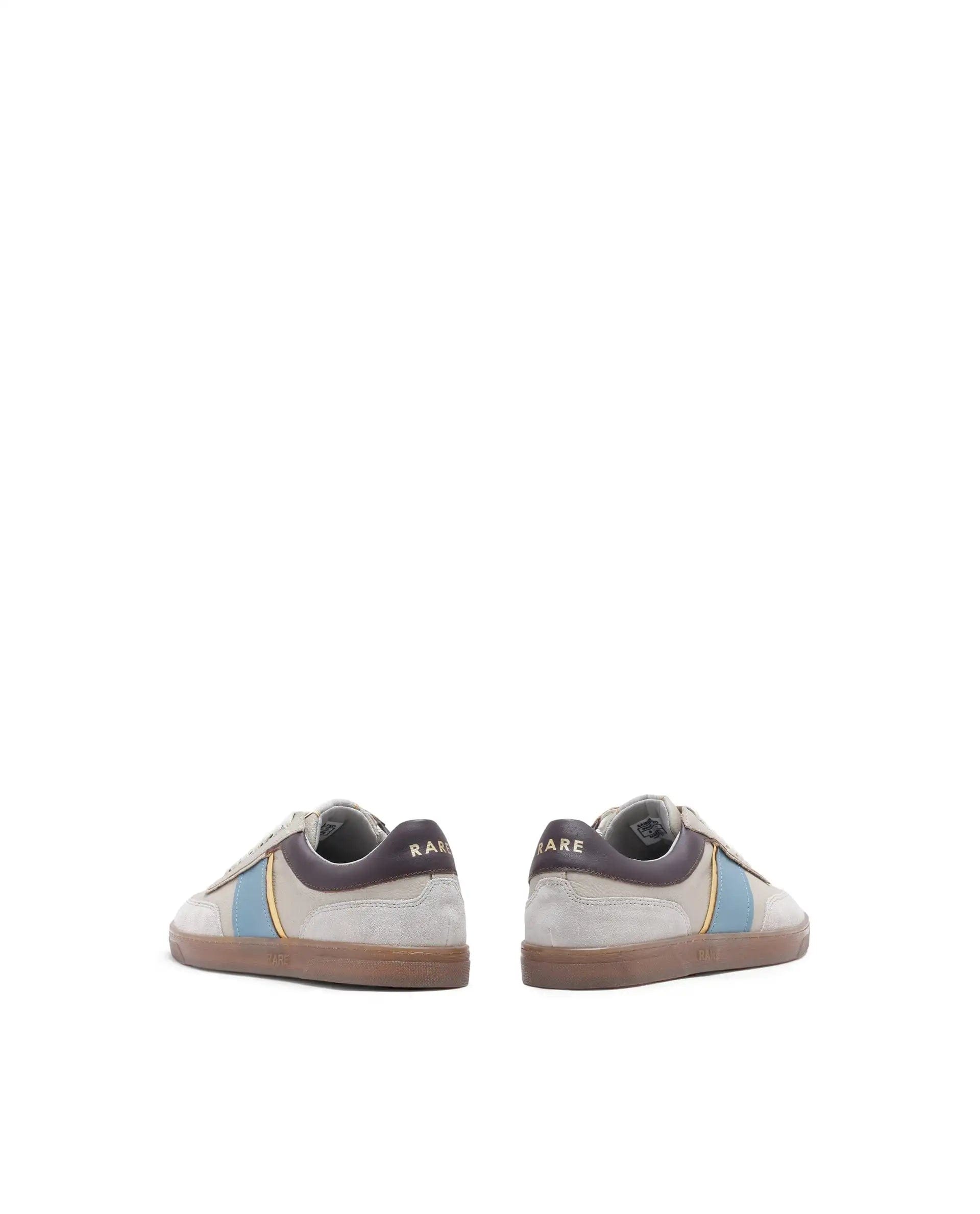 RAREZ Rare Rabbit Men Kairos Pro Light Grey Premium Suede Leather Low - Top Lace - Up Sneaker Shoes