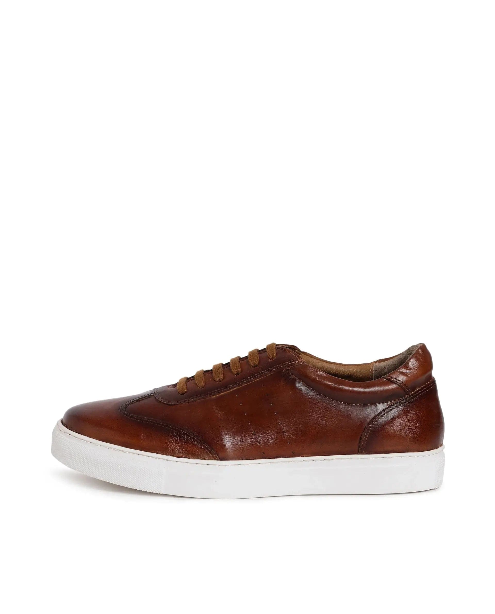 RAREZ Rare Rabbit Men's Sterre 1 Brown Classic Oxford Styled Low - Top Sneakers Shoes