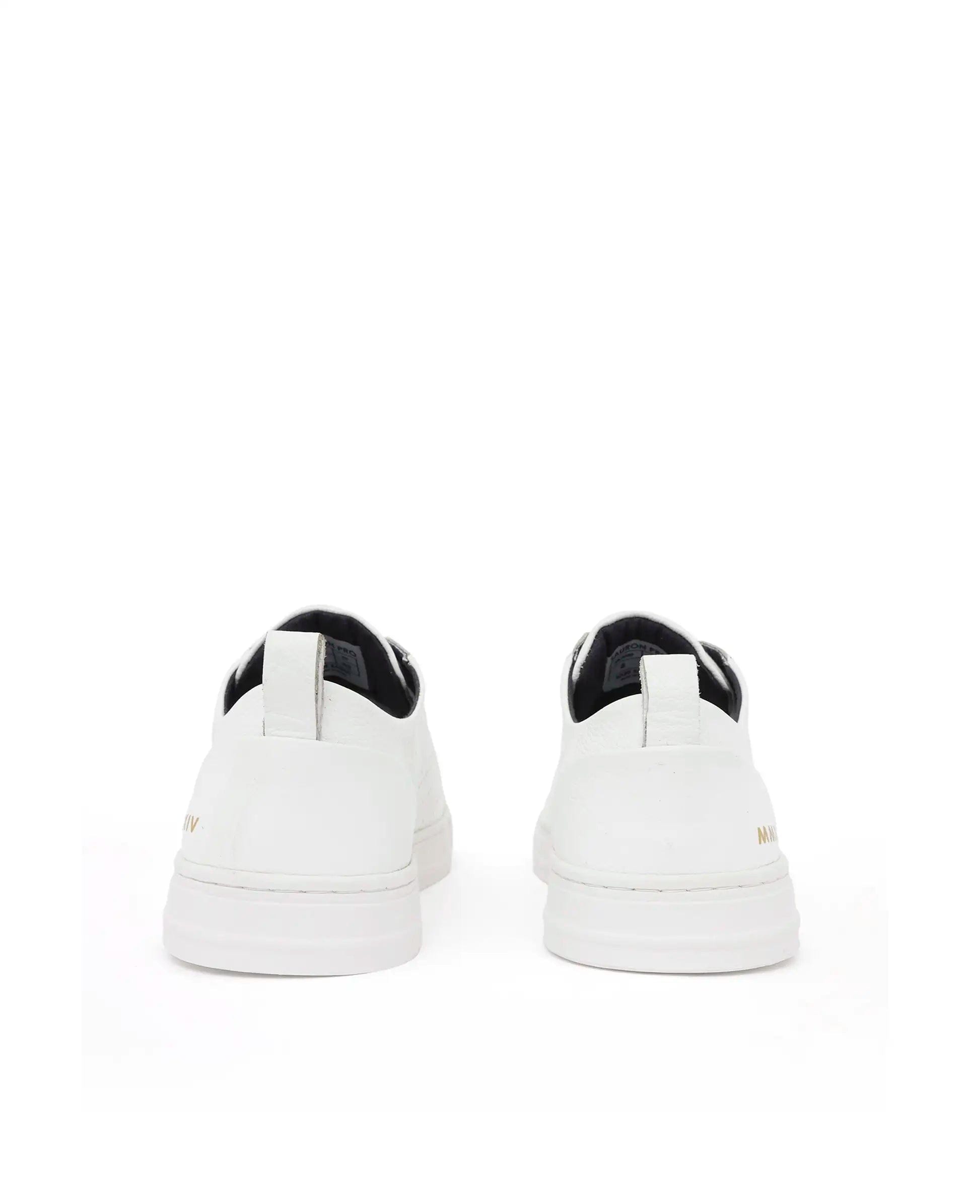 RAREZ Rare Rabbit Mens Sauron Pro White Premium Milled Leather Lace Up Low Top Round Toe Sneaker Shoes