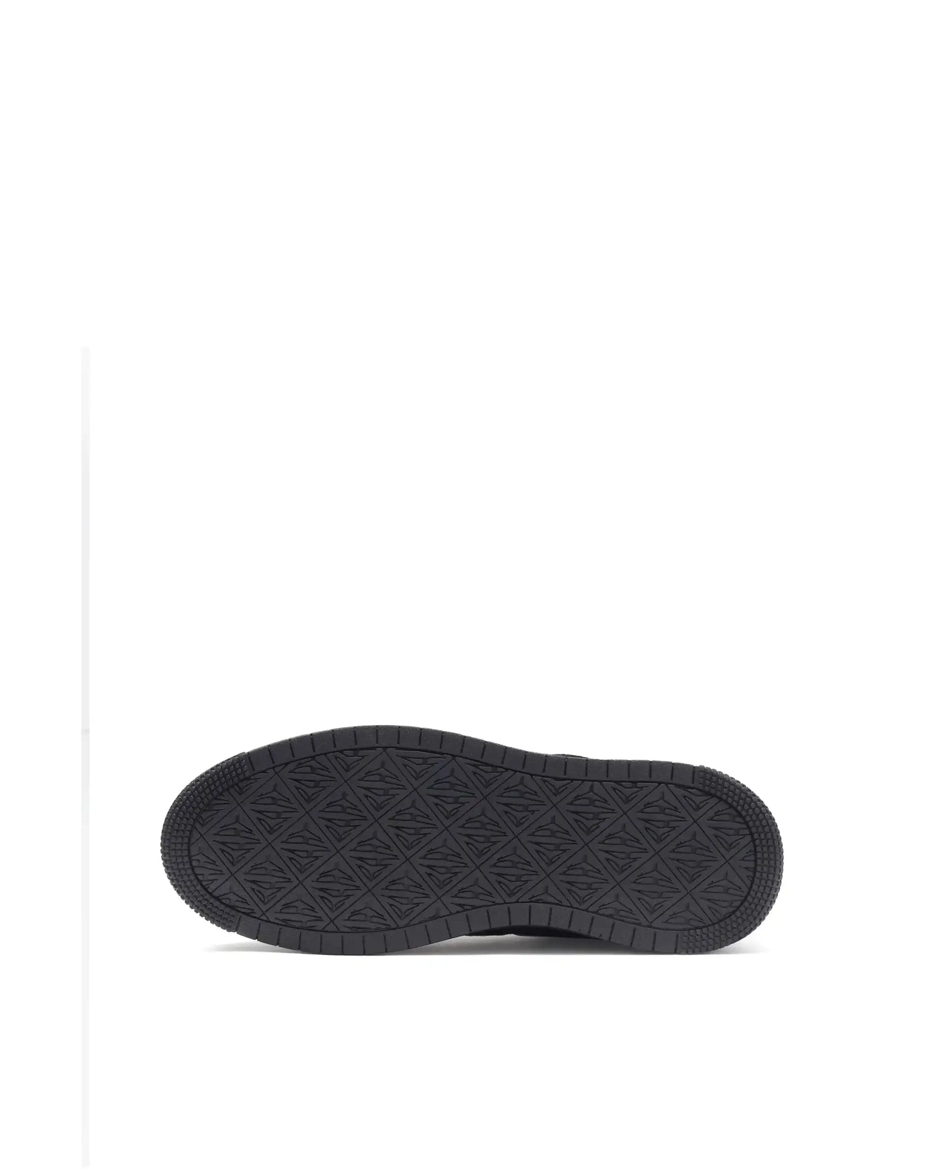 RAREZ Rare Rabbit Men's Orbiton Black Milled Leather Perforated Details Low - Top Lace - Up Monotone Sneaker Shoes