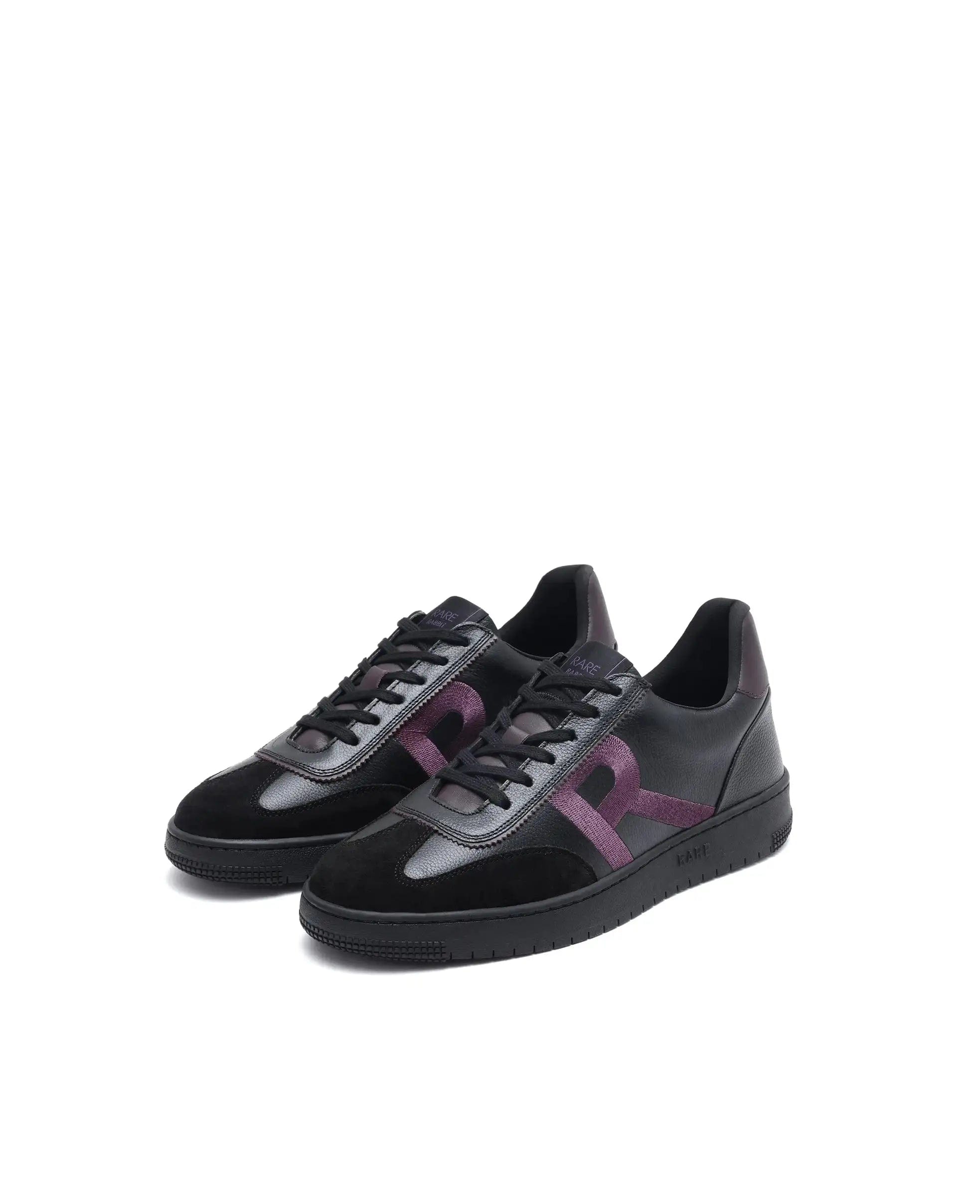 RAREZ Rare Rabbit Men Hem Black Lace - Up Genuine Leather Signature Hem Branding Low - Top Sneaker Shoes
