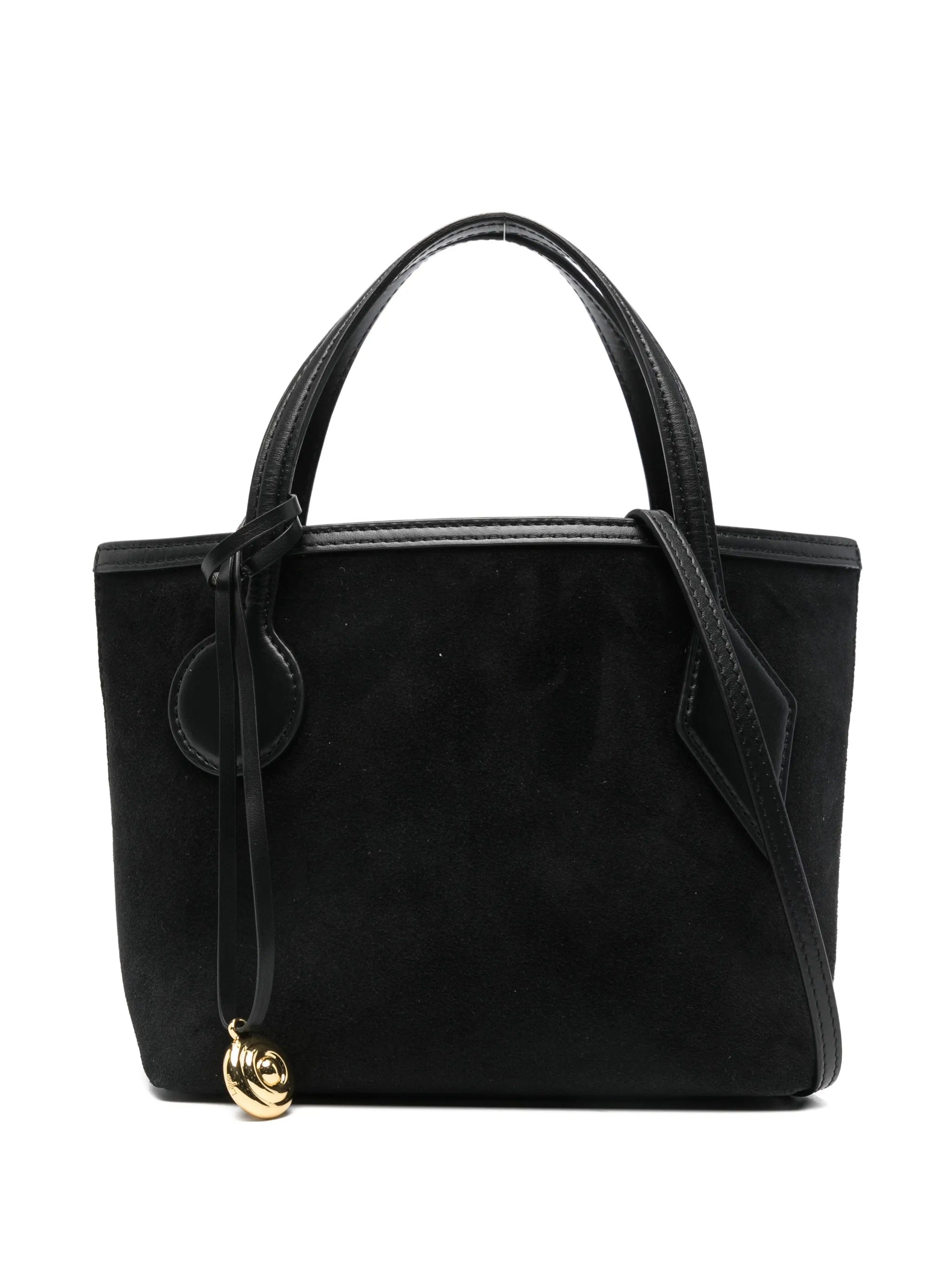 Liffner small Spout charm - detail suede tote bag